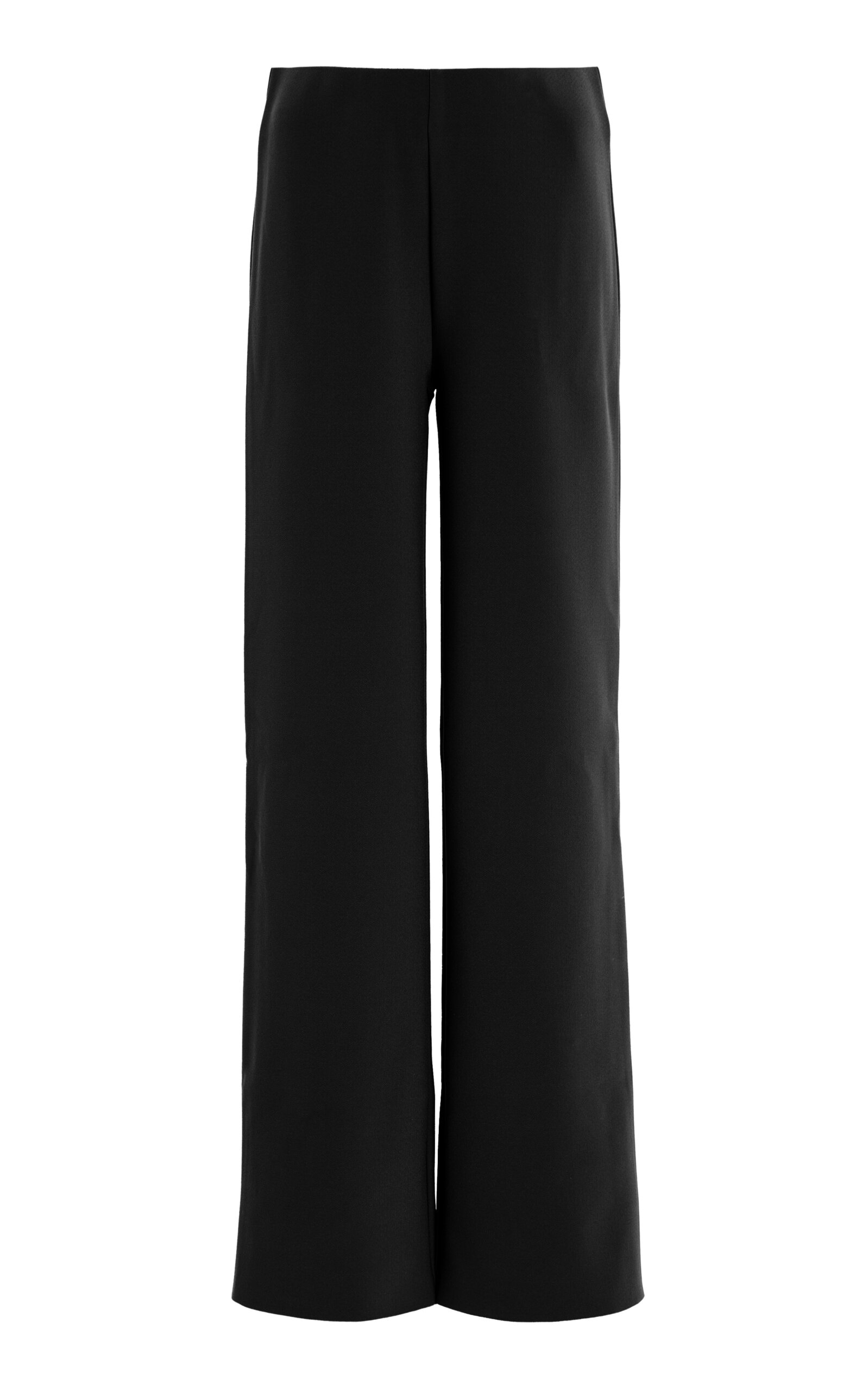 Birrot Exclusive Lay2 Bonded Crepe Straight-leg Pants In Black