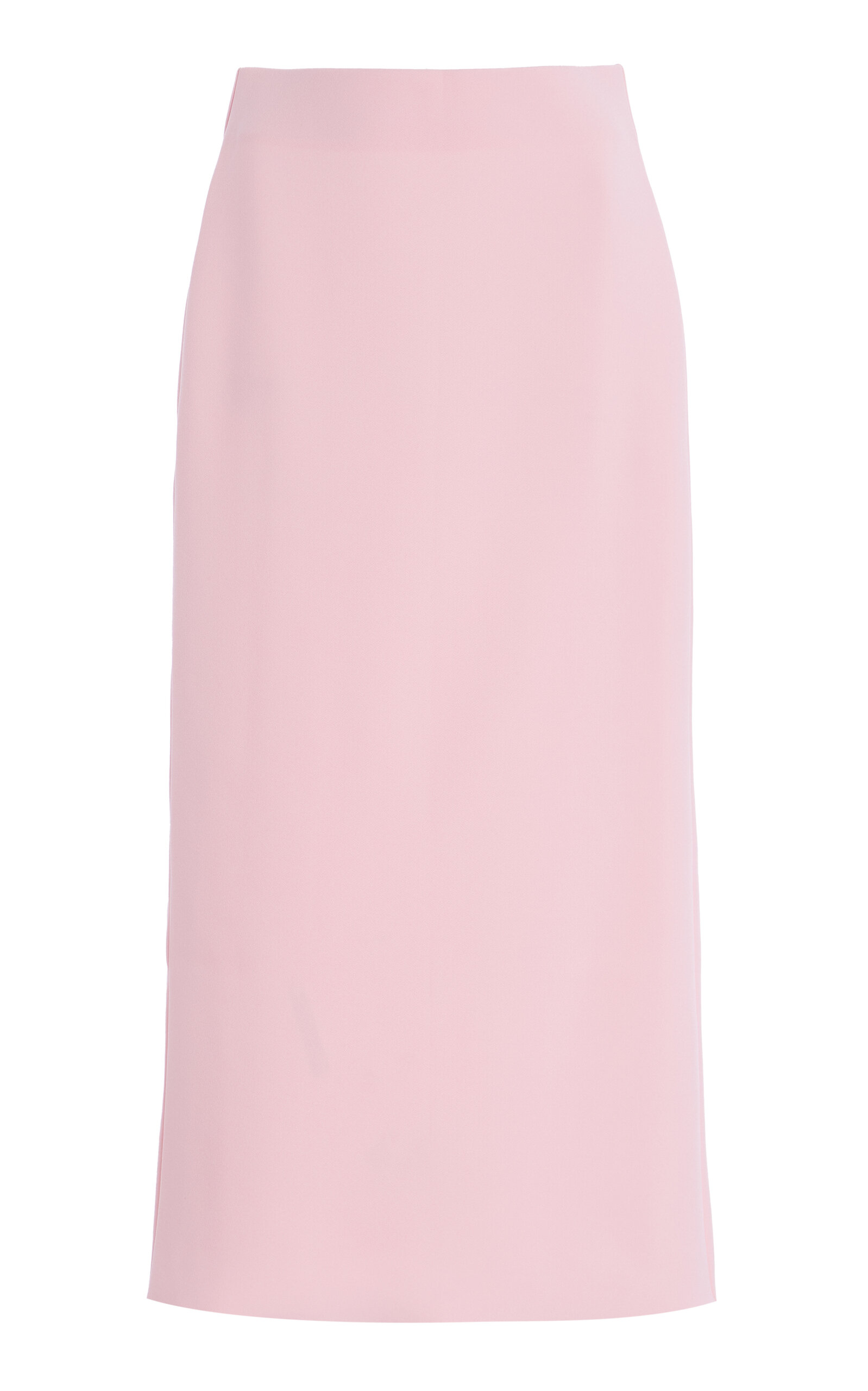 Birrot Exclusive Lay2 Bonded Crepe Column Midi Skirt In Pink