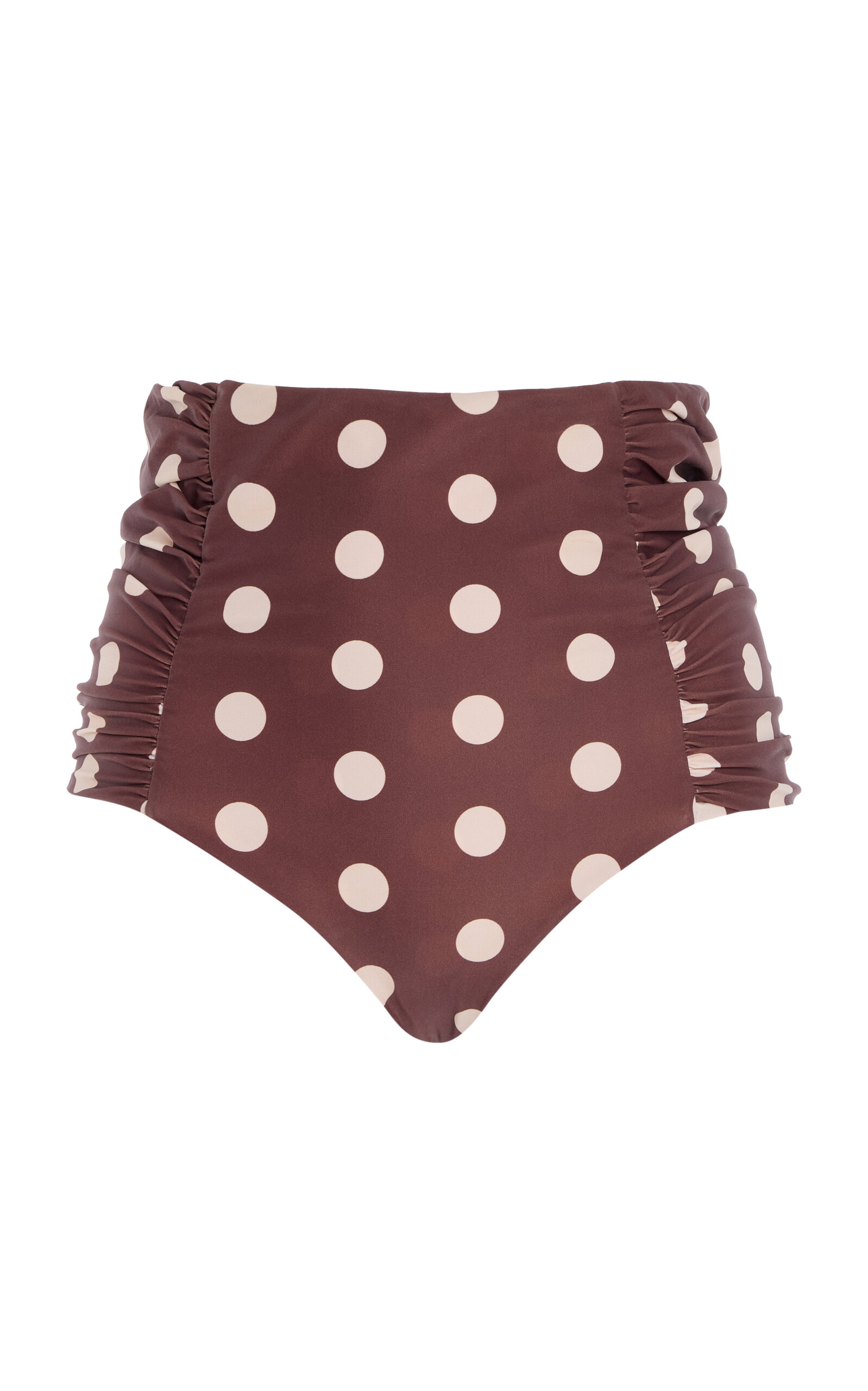 Luisa Ruched High-Waisted Bikini Bottom