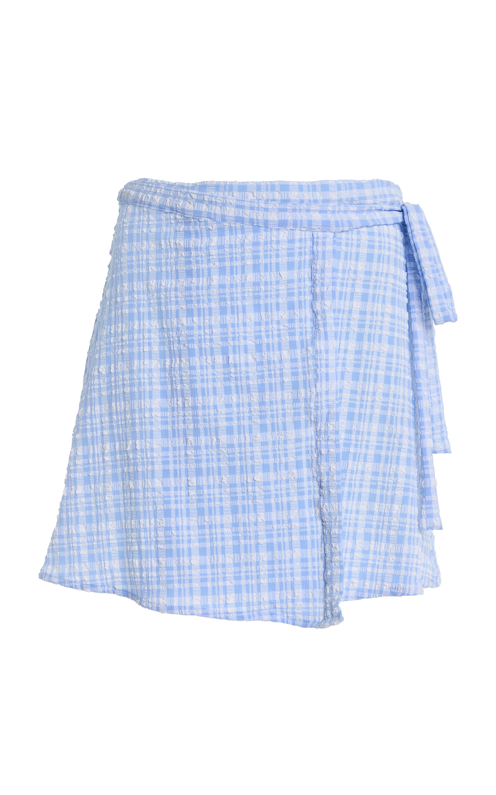 Exclusive Gingham Mini Wrap Skirt