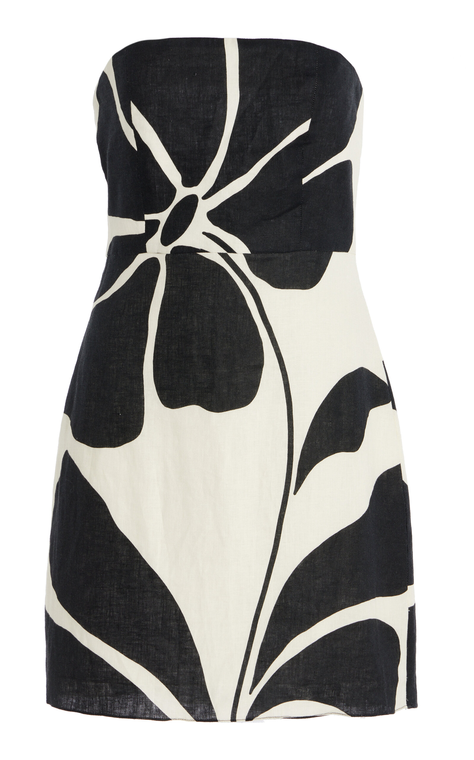 Cala de la Cruz Roma Linen Mini Dress - Black/white