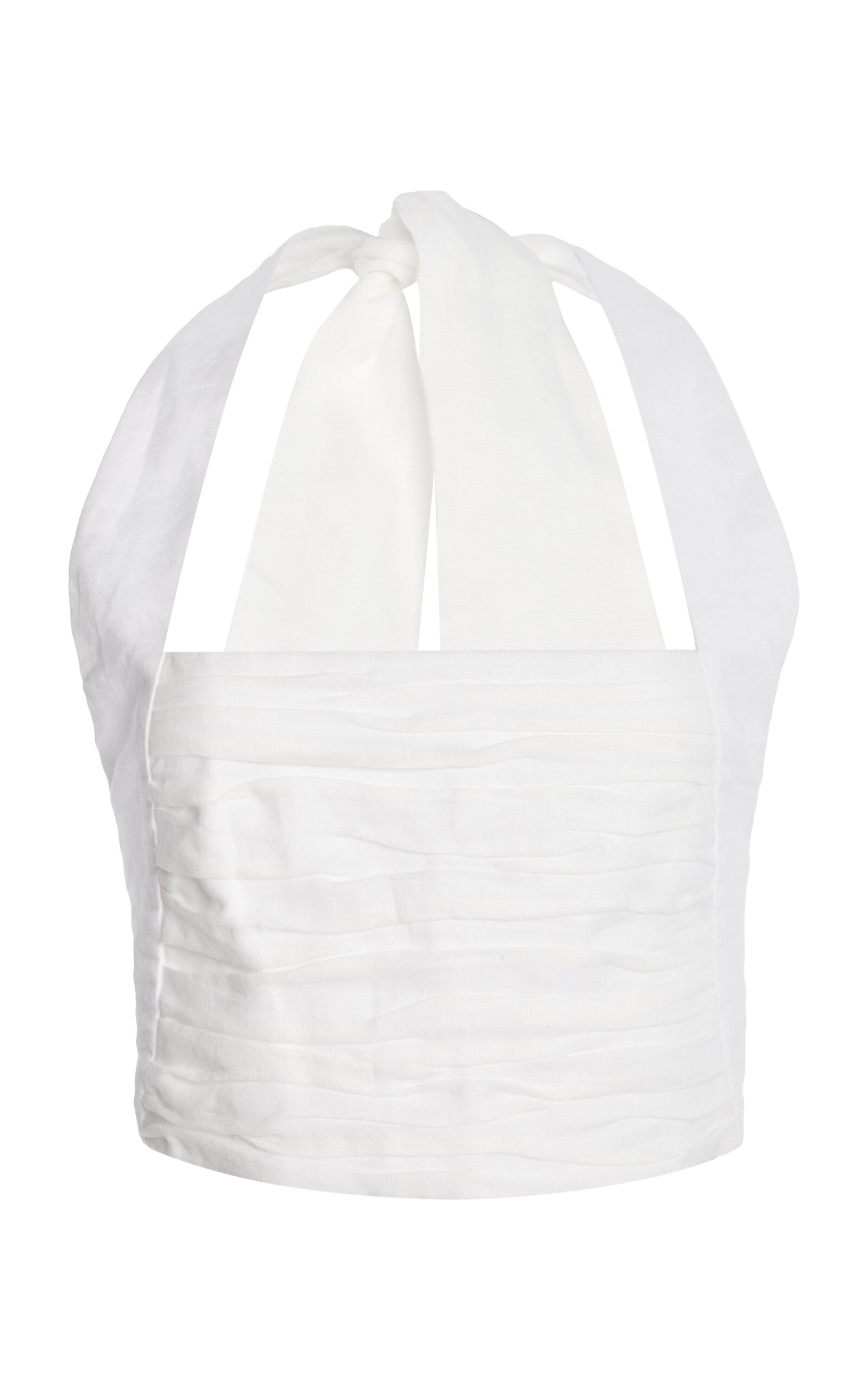 Cala de la Cruz Fiji Linen Halter Crop Top - Women's Clothing