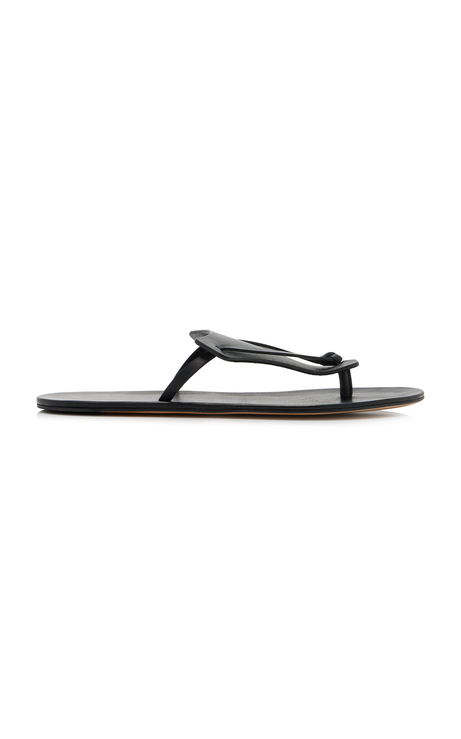 The Row Helena Flip Flop Sandals In Leather In Black