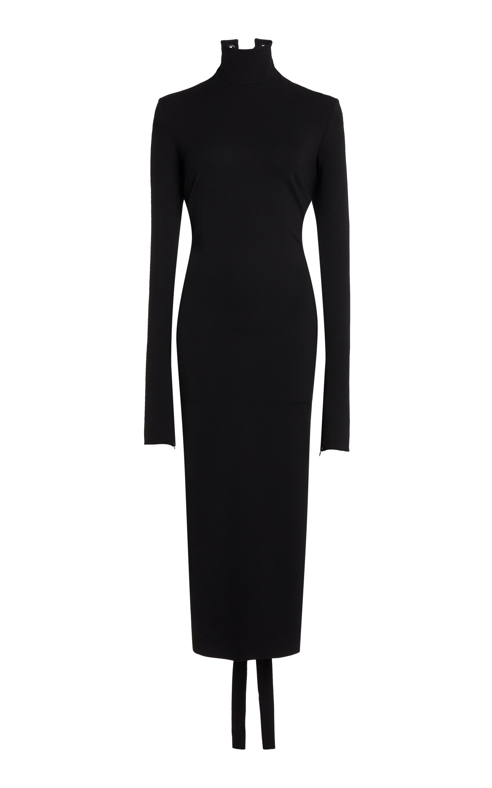 Balenciaga Lace-Up Jersey Midi Dress