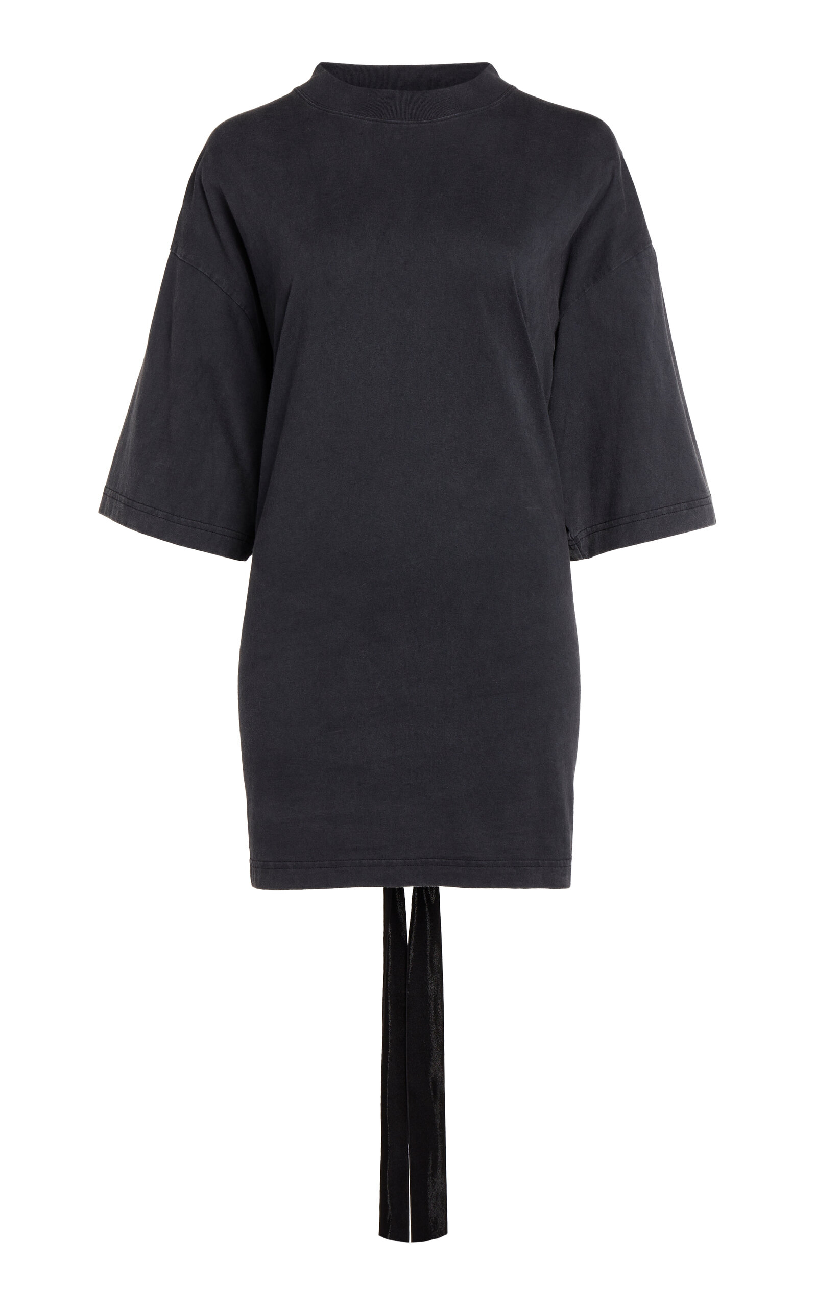 Balenciaga Lace Up Back Bow Detail T-shirt In Black