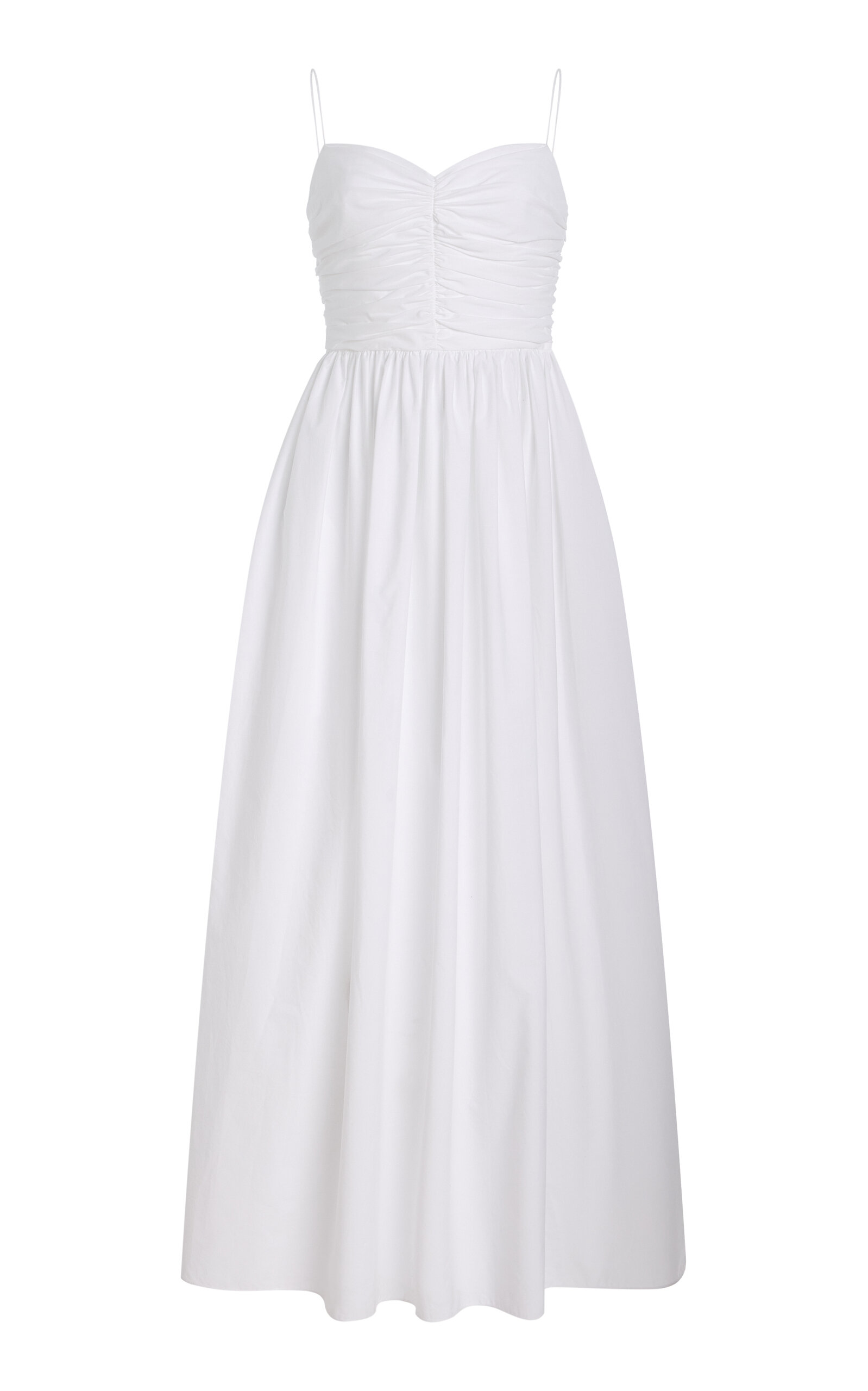 Matteau Gathered Cotton Maxi Dress - White
