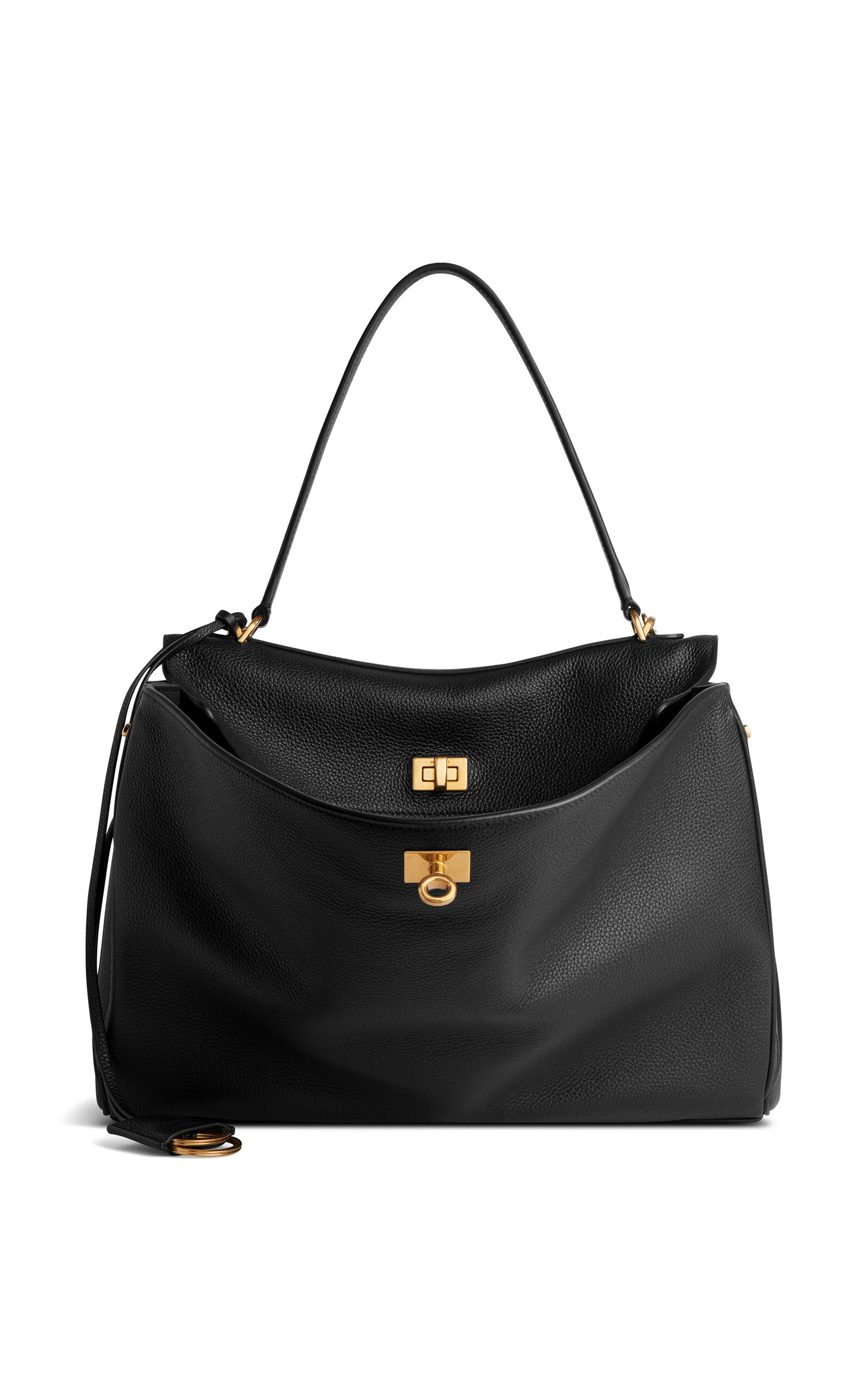 Balenciaga Rodeo Medium Grained-Leather Top Handle Bag