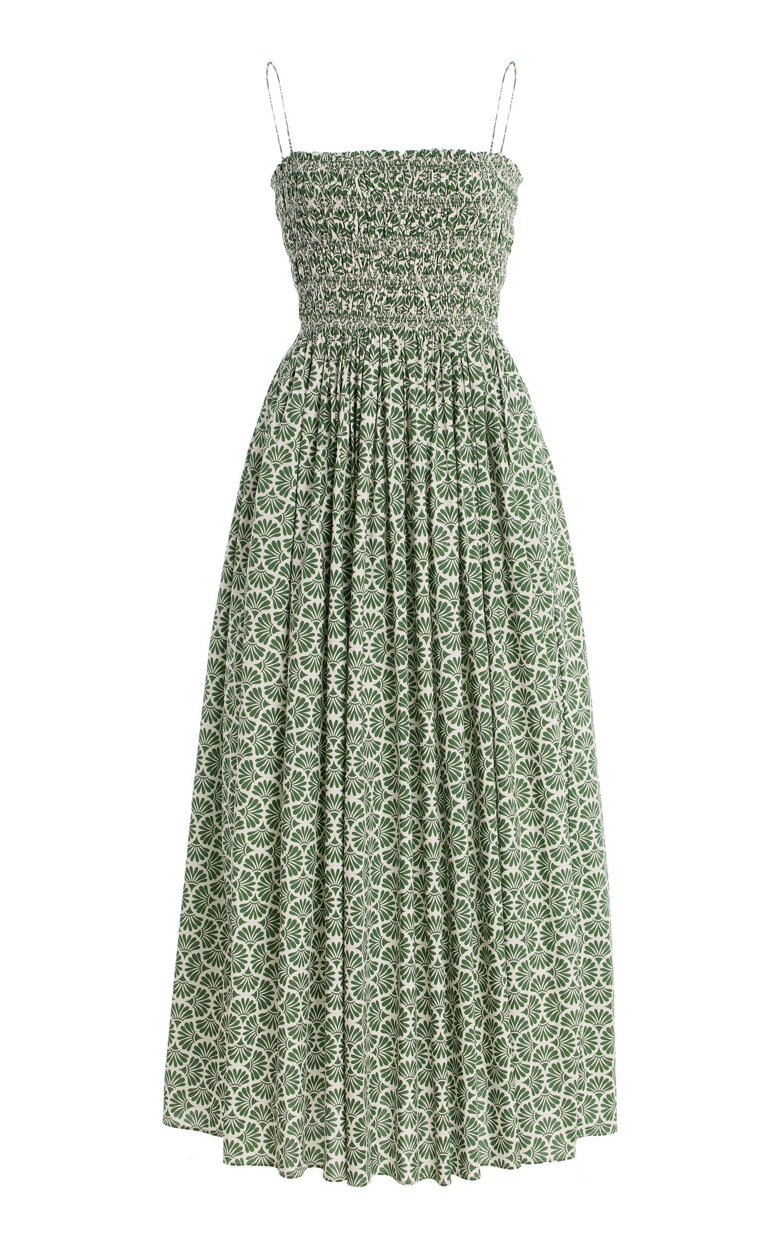 Matteau Shirred Cotton Midi Dress