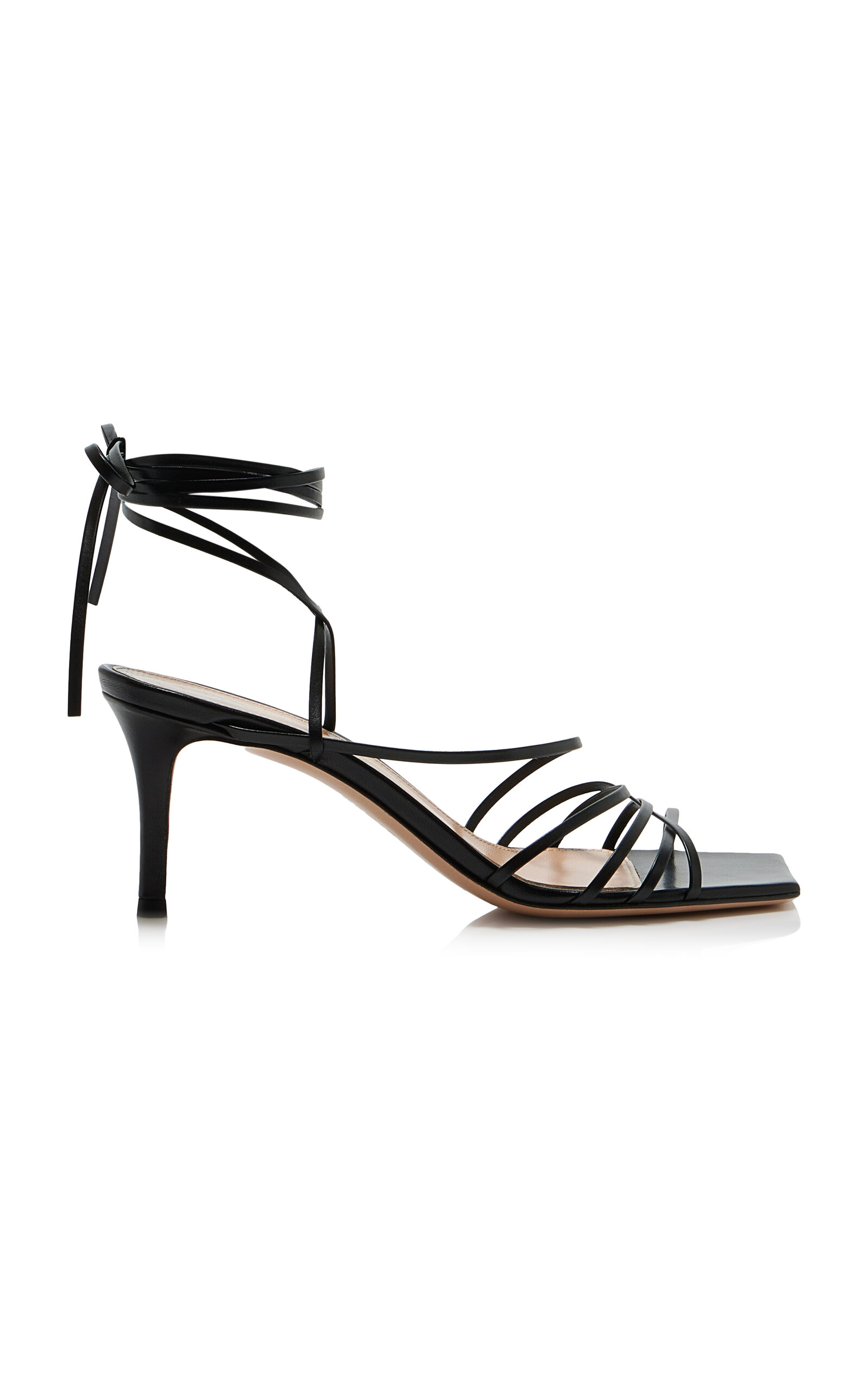 Gianvito Rossi Lace-up Leather Sandals In Black