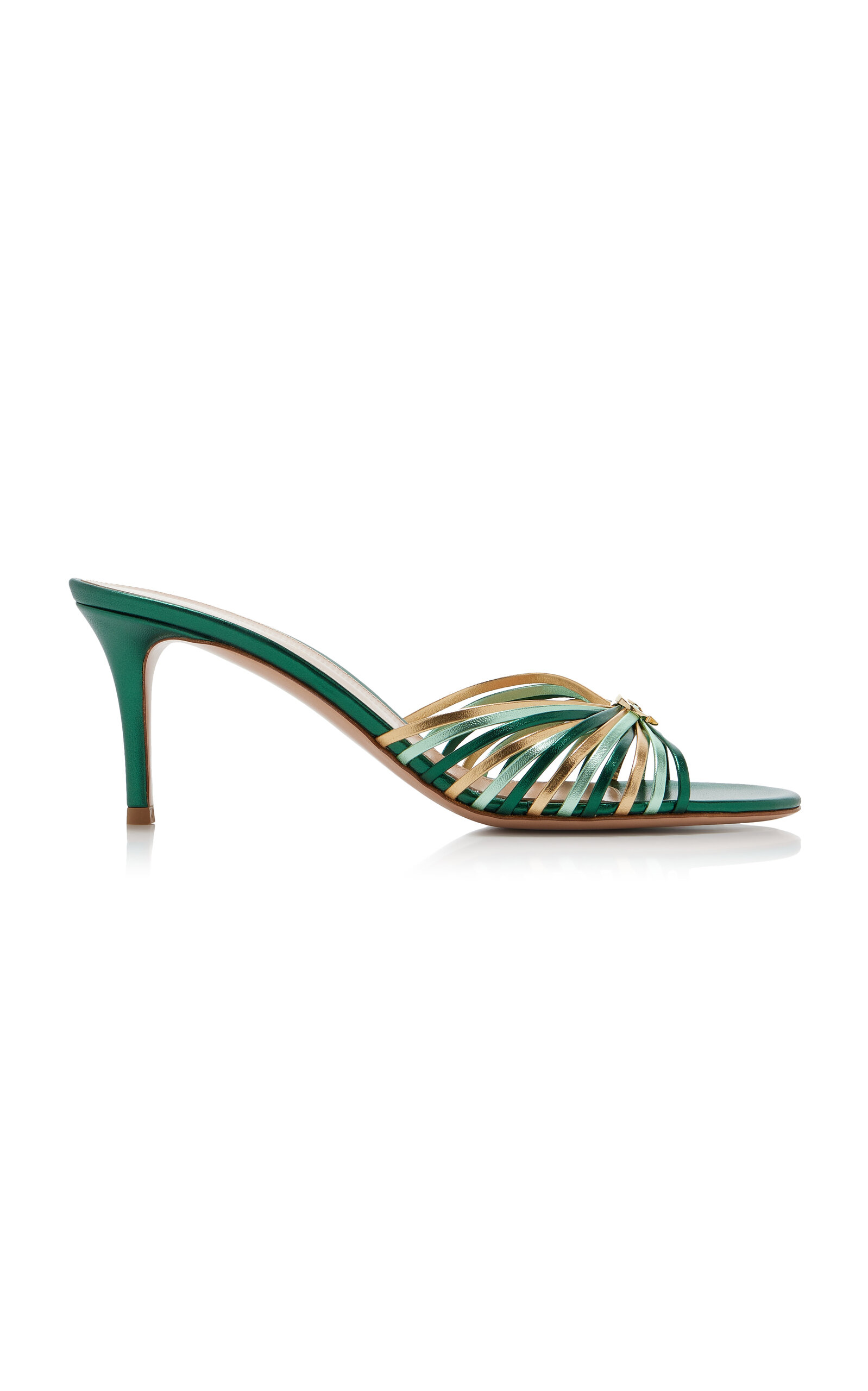 Gianvito Rossi Metallic Leather Sandals - Green
