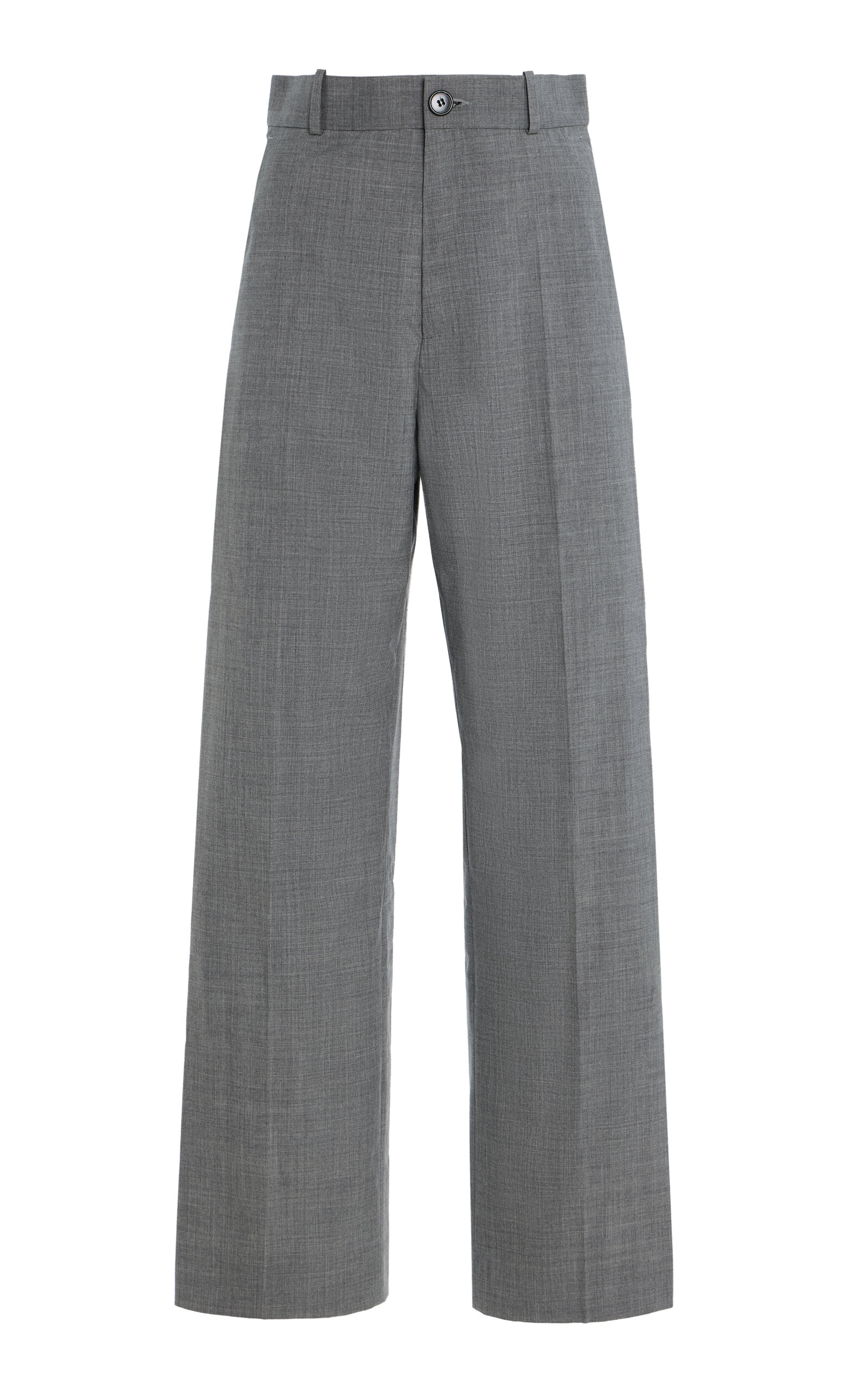 Marie Adam-leenaerdt Classic Cropped Wool Trousers In Gray