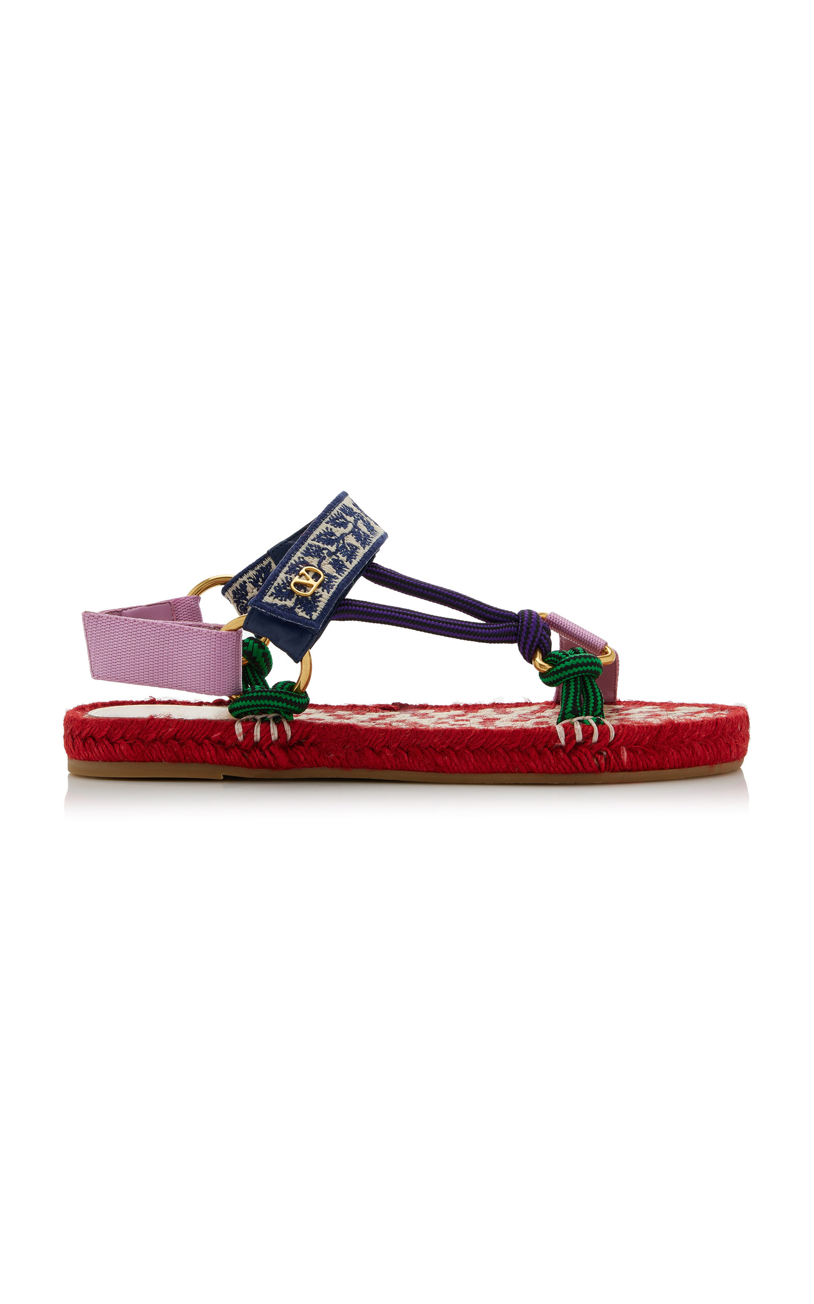 Valentino Garavani Lake Powell Sandal With Grape Embroidery 20mm Woman Multicolour 42 In Red