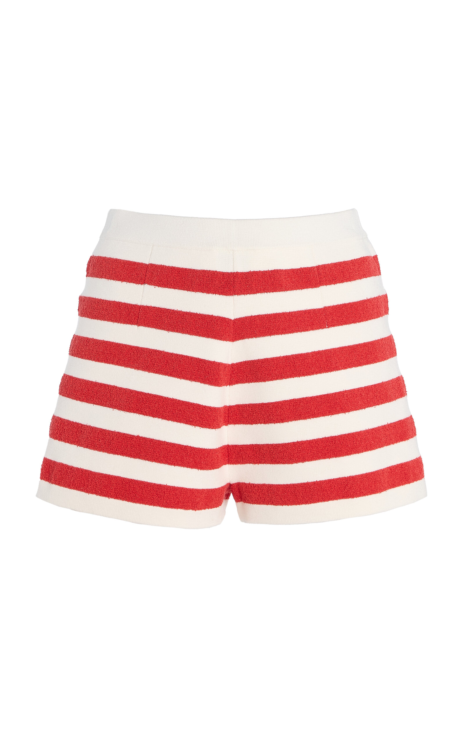 Posse Exclusive Riviera Ari Striped Knit Shorts In Red