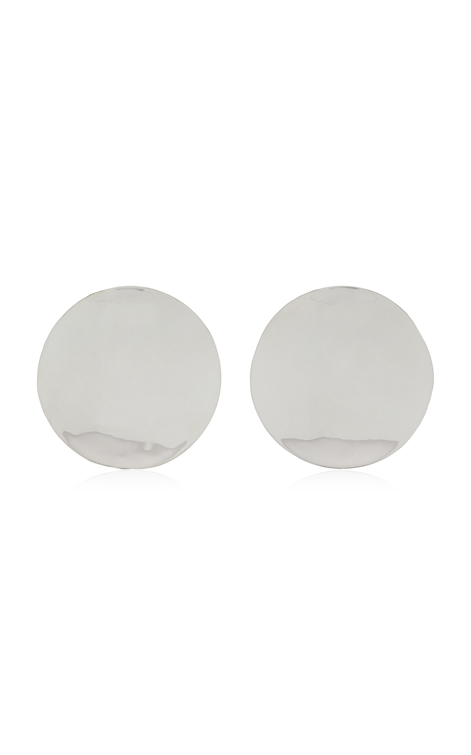 Dome Rhodium-Plated Earrings