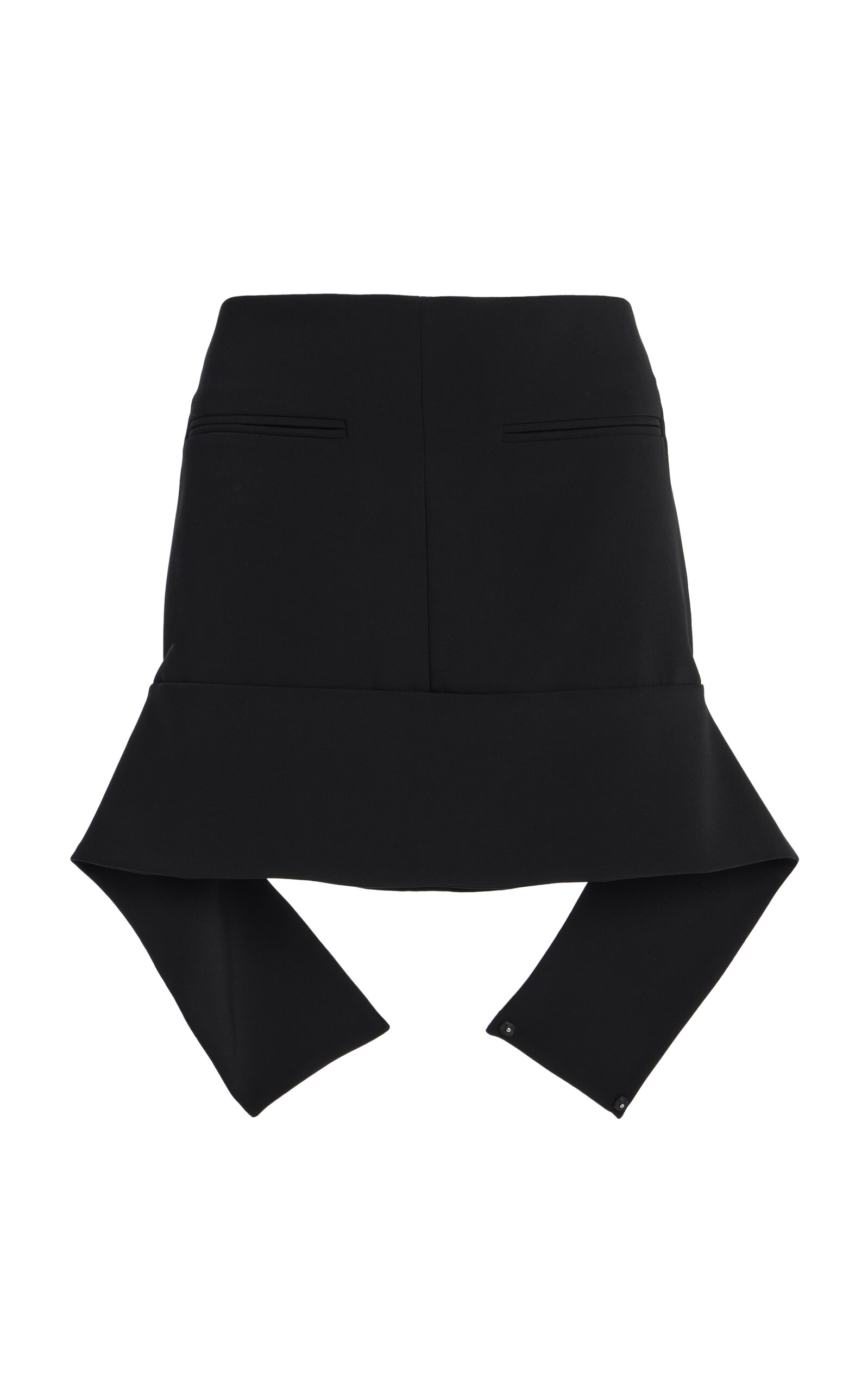 Courrèges Reversed Belt Satin Mini Skirt In Black