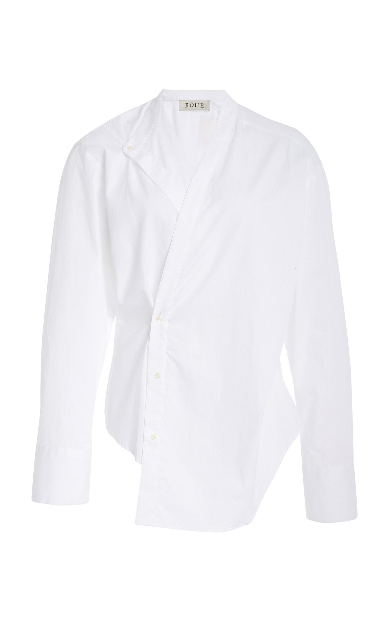 Rohe Overlap Cotton Shirt In Neutral