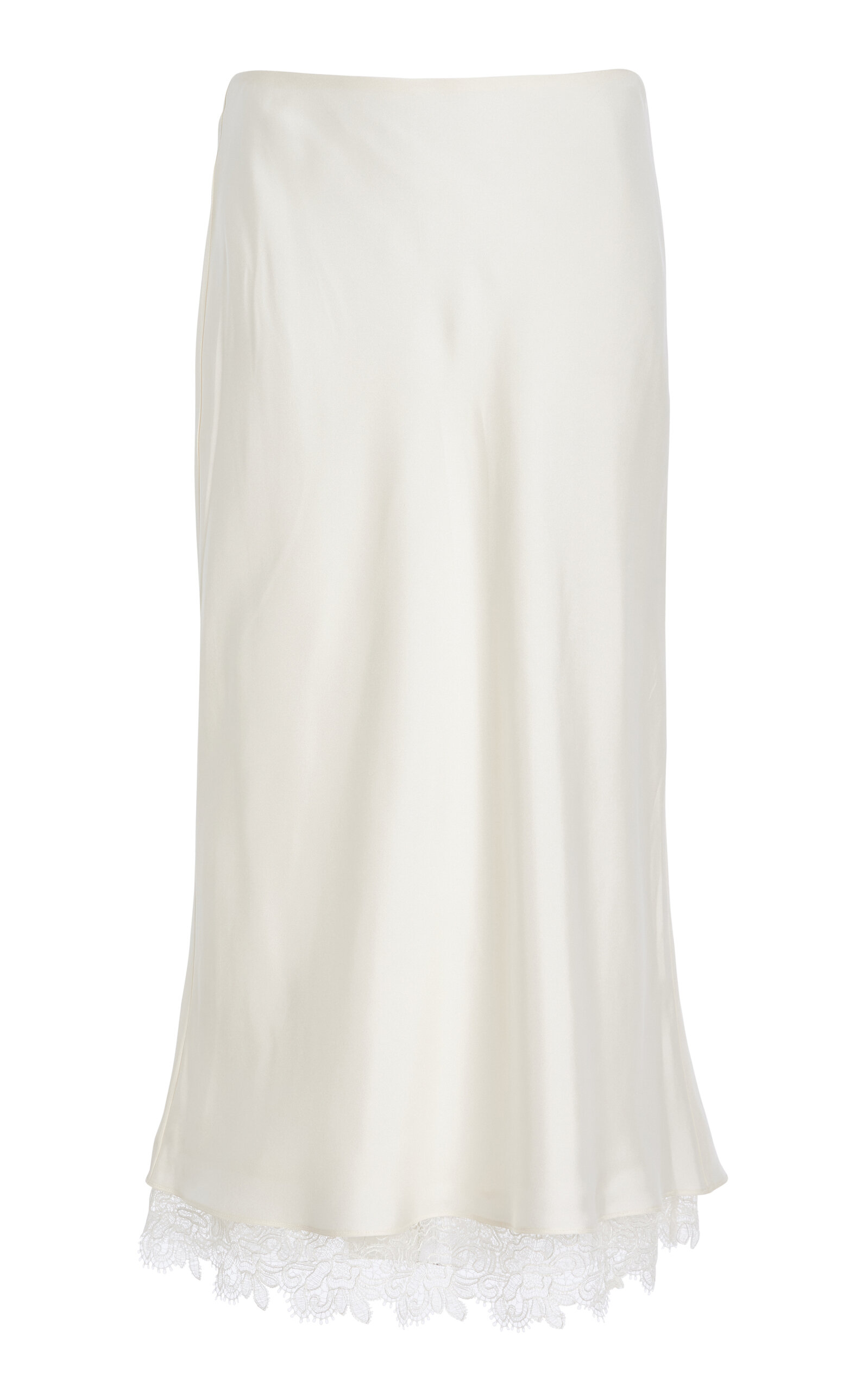 Lace-Trimmed Silk Skirt