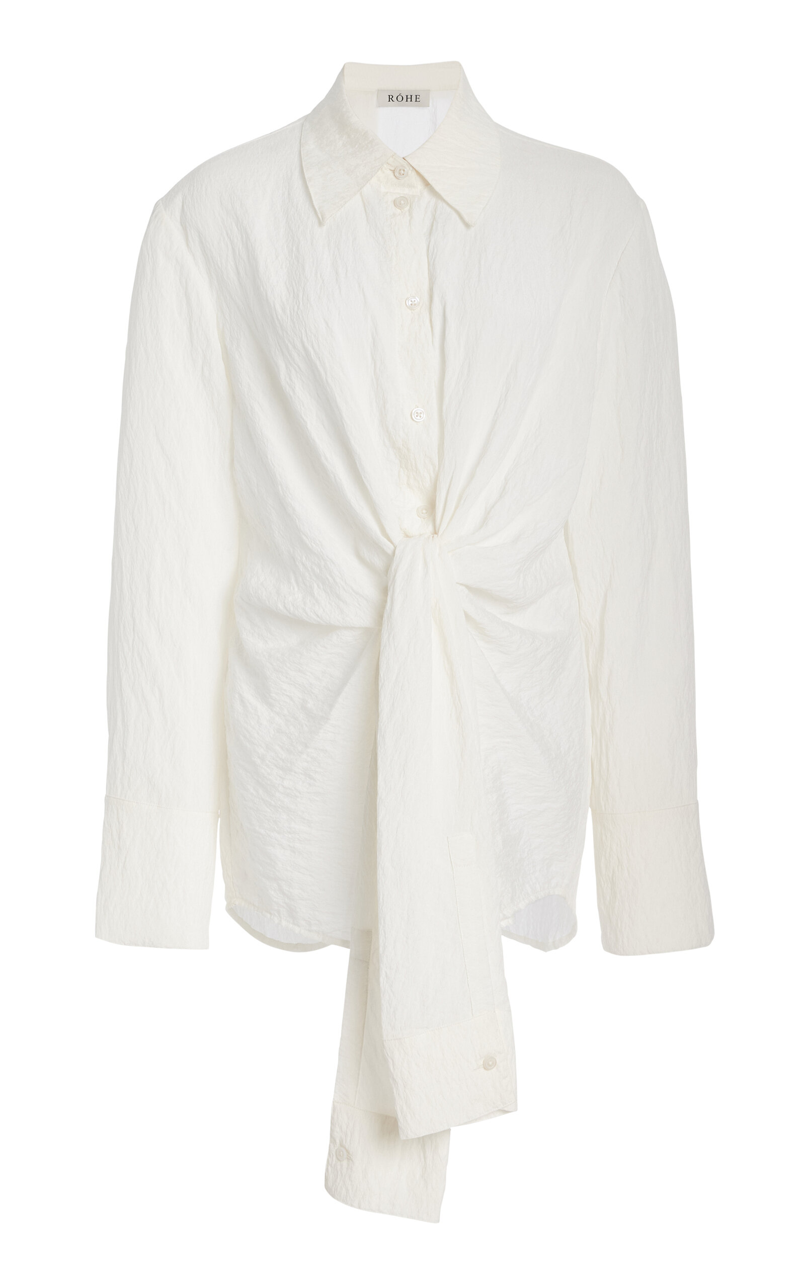 Róhe Knotted Hammered Silk-Blend Shirt