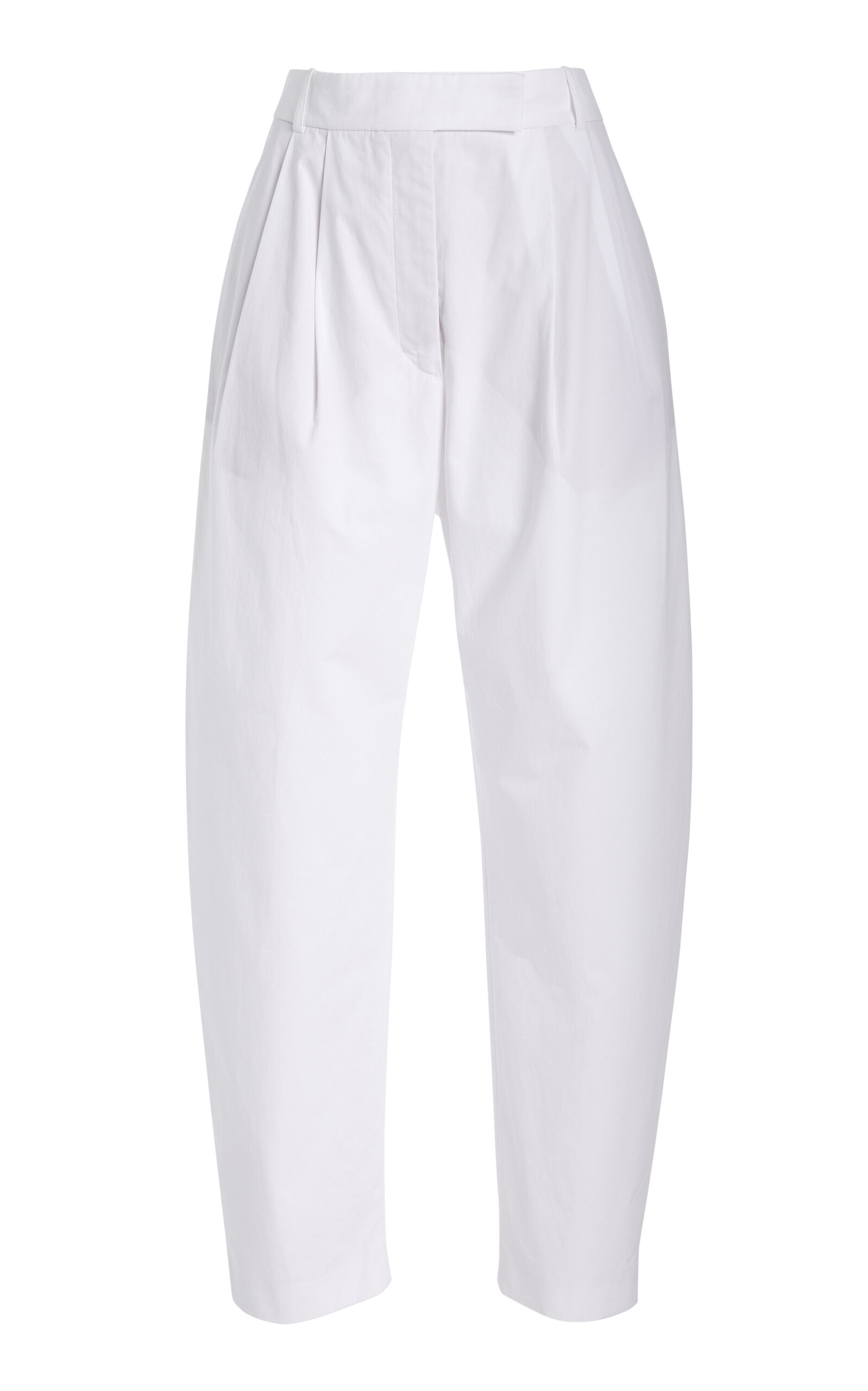 Róhe Rounded-Leg Cotton Trousers - White