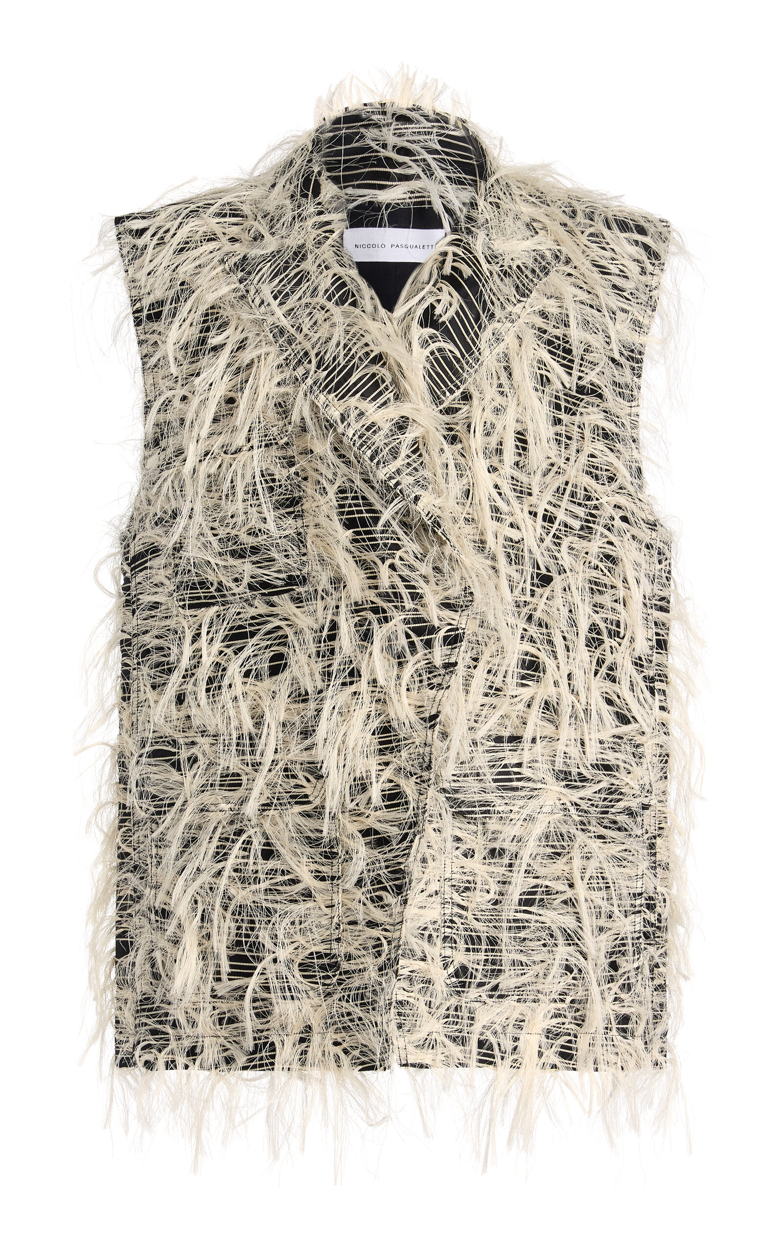 Shop Niccolò Pasqualetti Vogatore Embroidered Silk Vest In Black,white