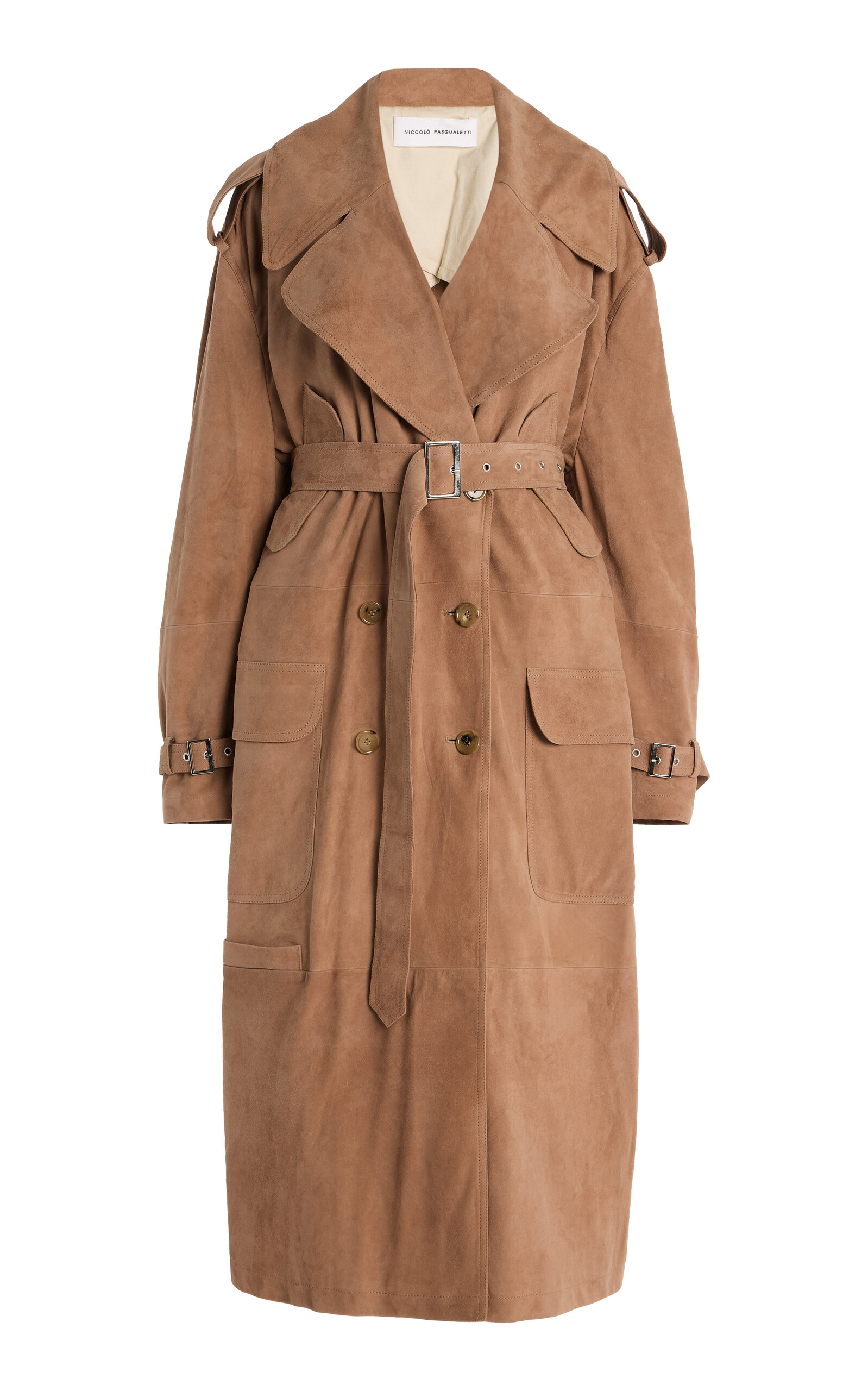 Shop Niccolò Pasqualetti Cavo Suede Trench Coat In Brown