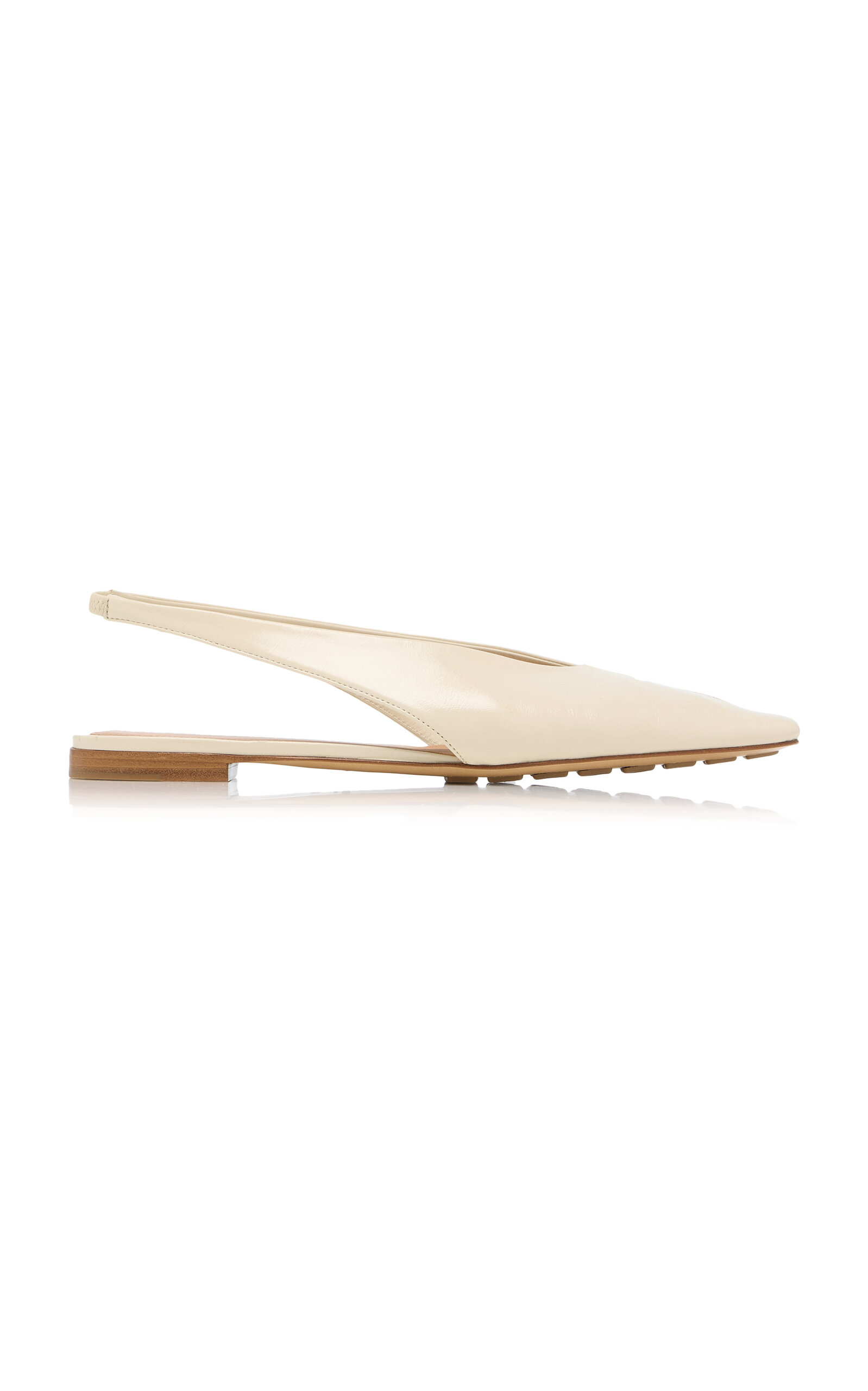 Bottega Veneta Cushion Lux Leather Slingback Flats - Moda Operandi