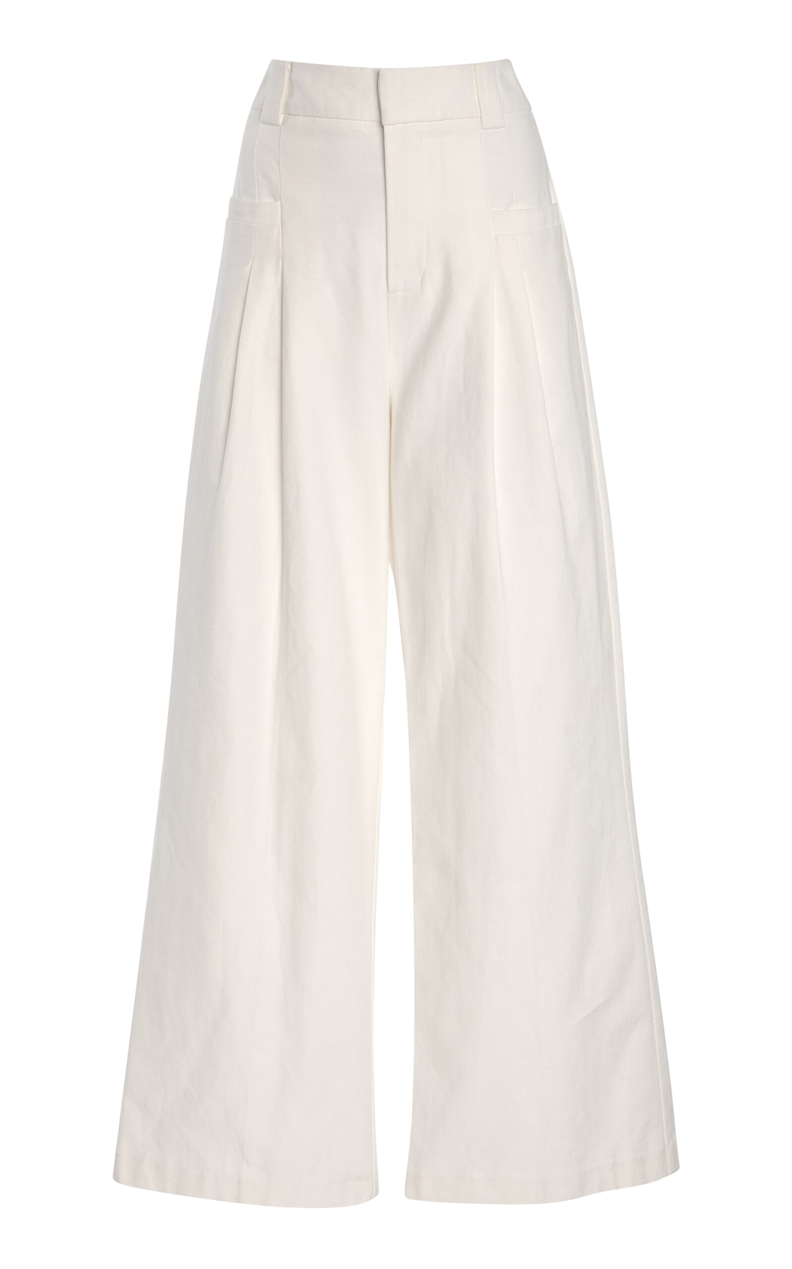 Third Form Fusion Pleated Cotton Wide-Leg Pants