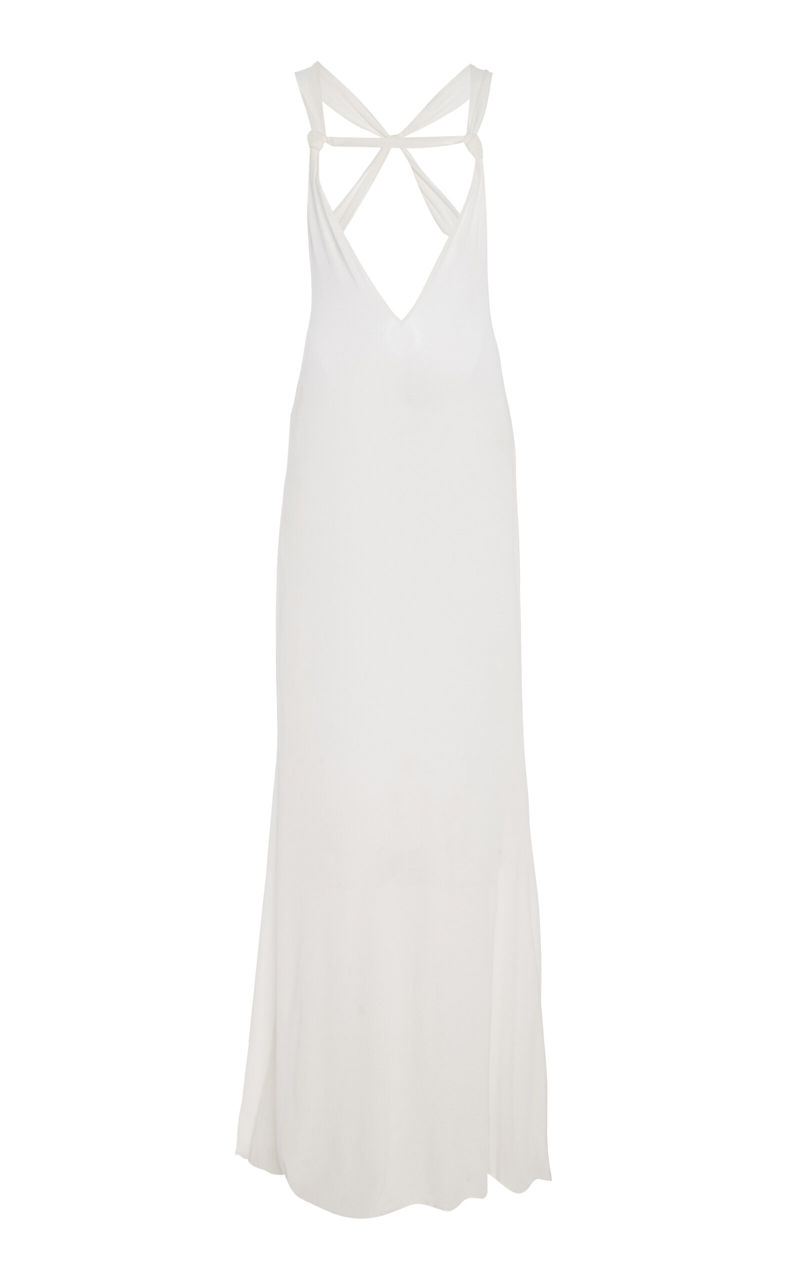 Ludovic de Saint Sernin Carrie Rib-Knit Cotton Maxi Dress - White