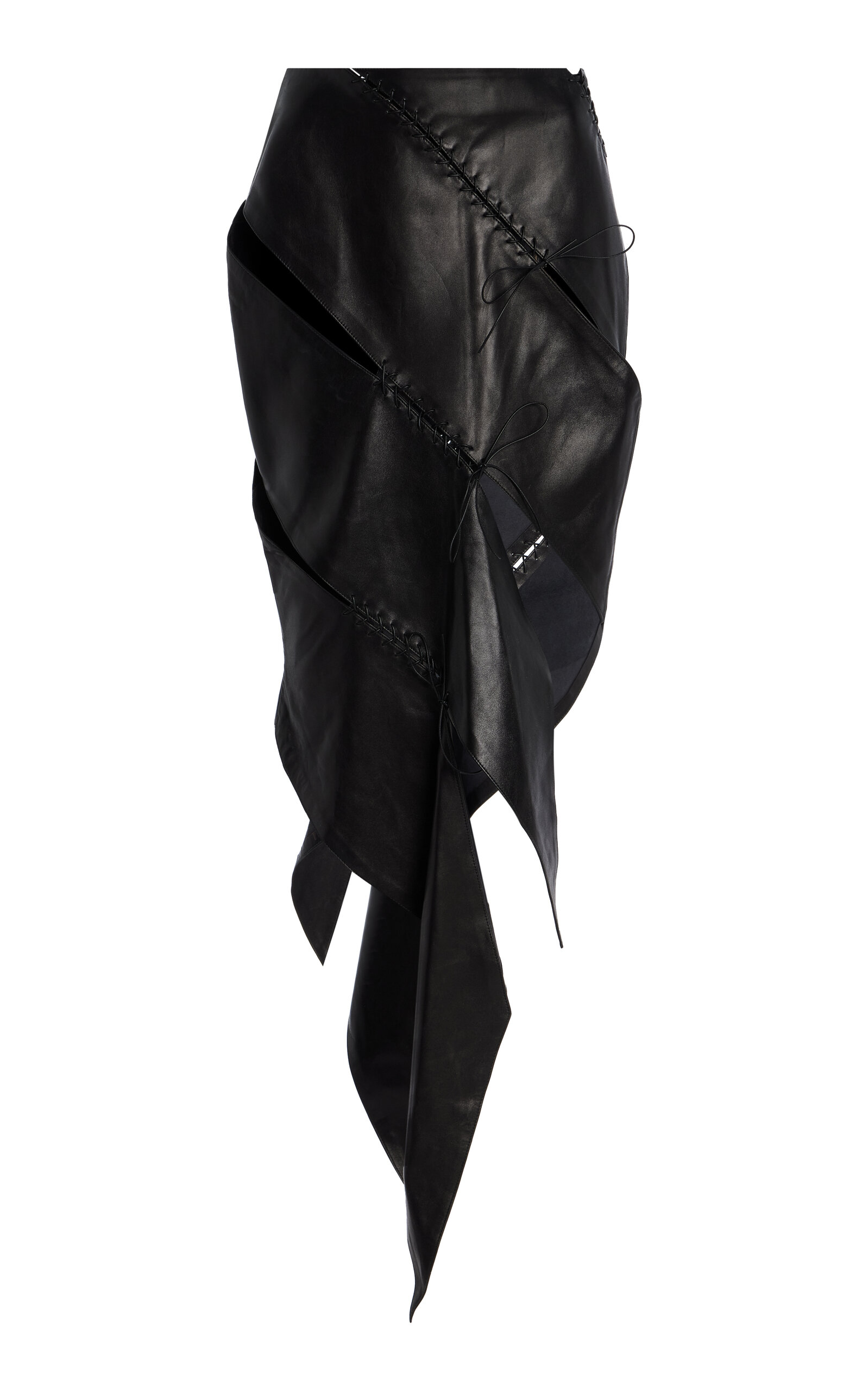 Ludovic de Saint Sernin Emma Leather Skirt - Black