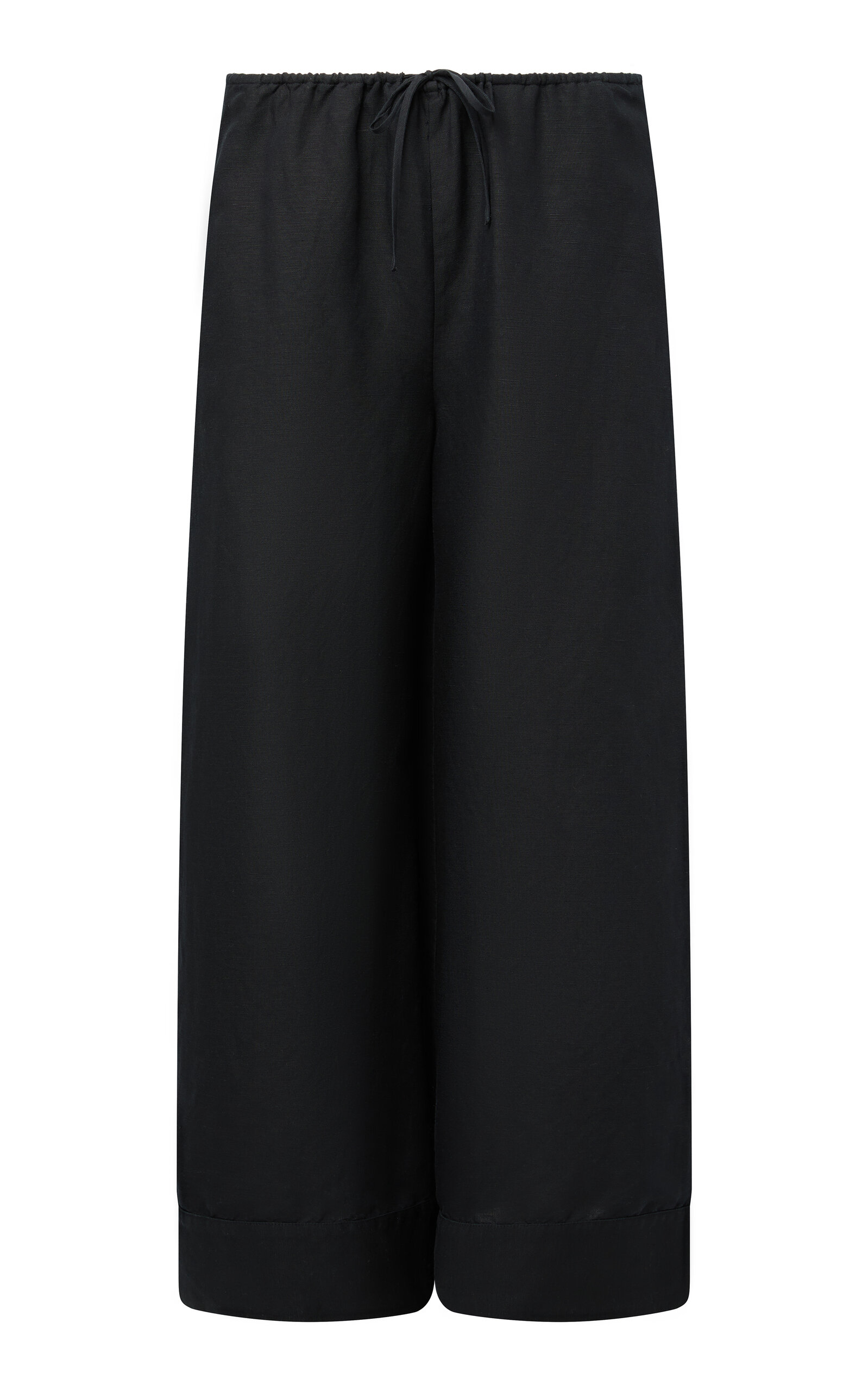 Onia Linen-Blend Wide-Leg Pants - Black