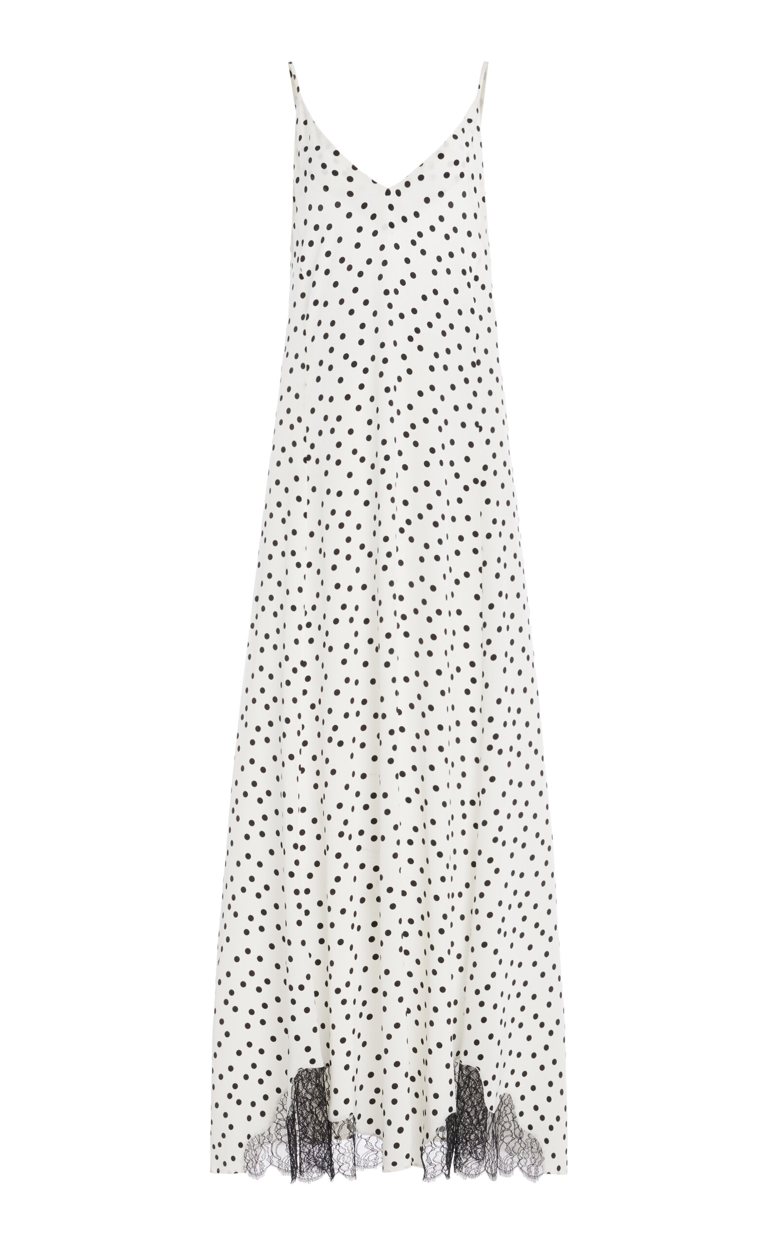 FRANÏOISE Exclusive Stevie Lace-Trimmed Silk Crepe Maxi Dress - White