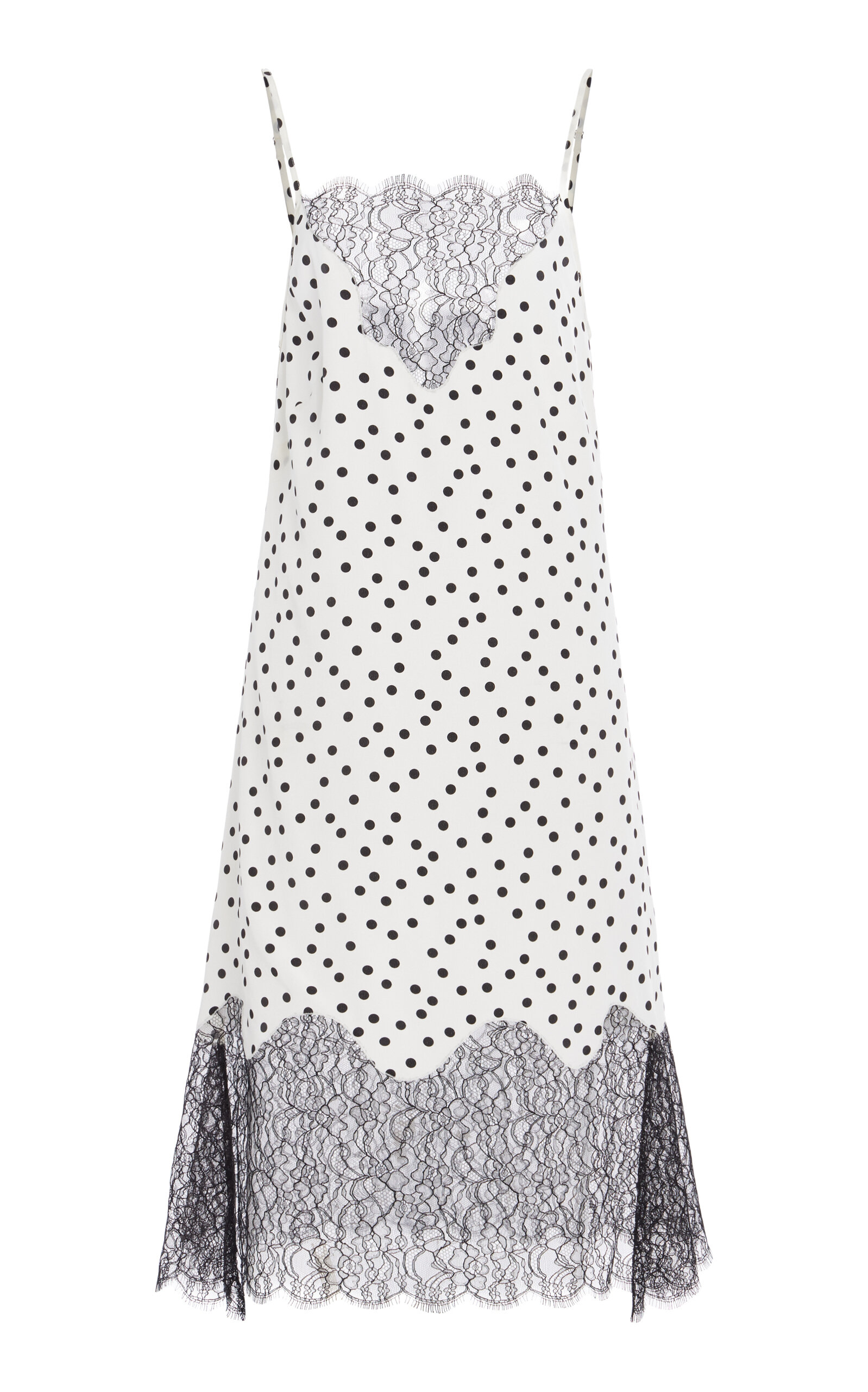 FRANÇOISE Exclusive Stevie Lace-Trimmed Silk Crepe Midi Slip Dress - White