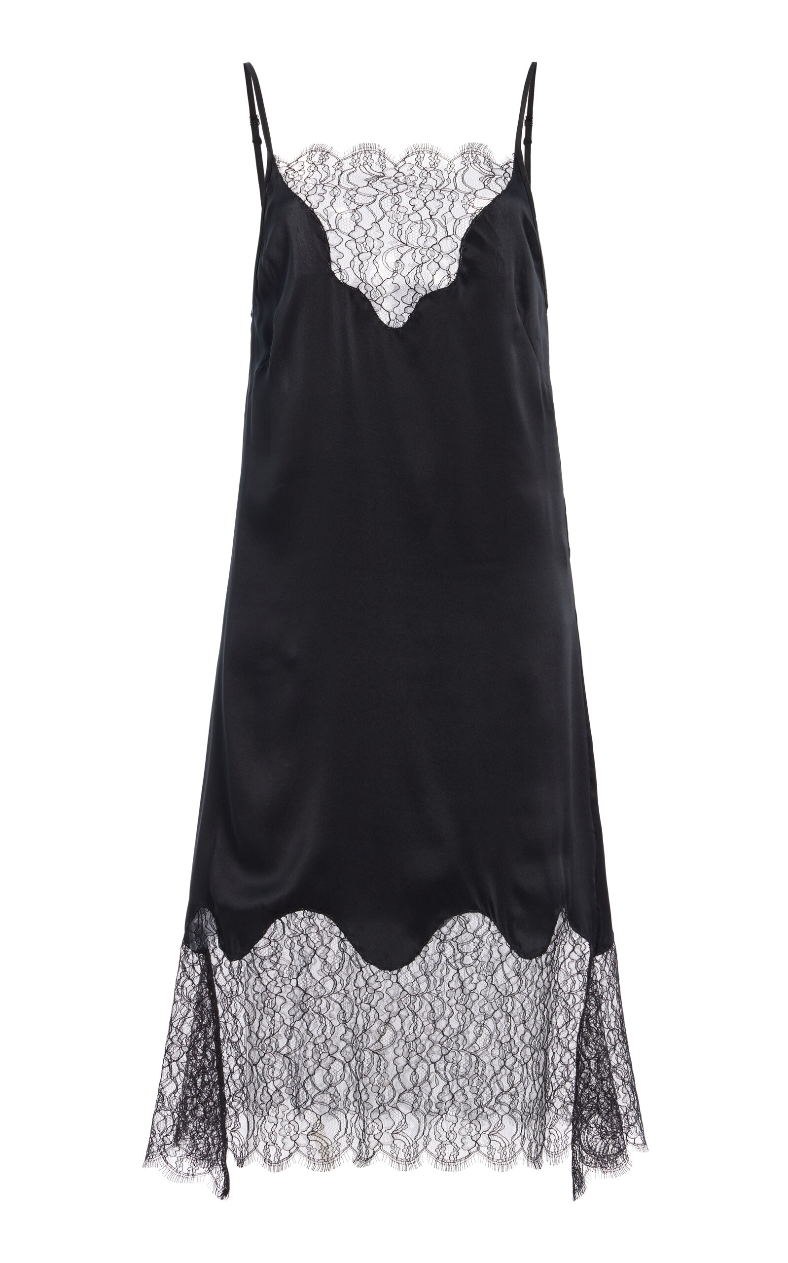 FRANÇOISE Exclusive Stevie Lace-Trimmed Silk Crepe Midi Slip Dress
