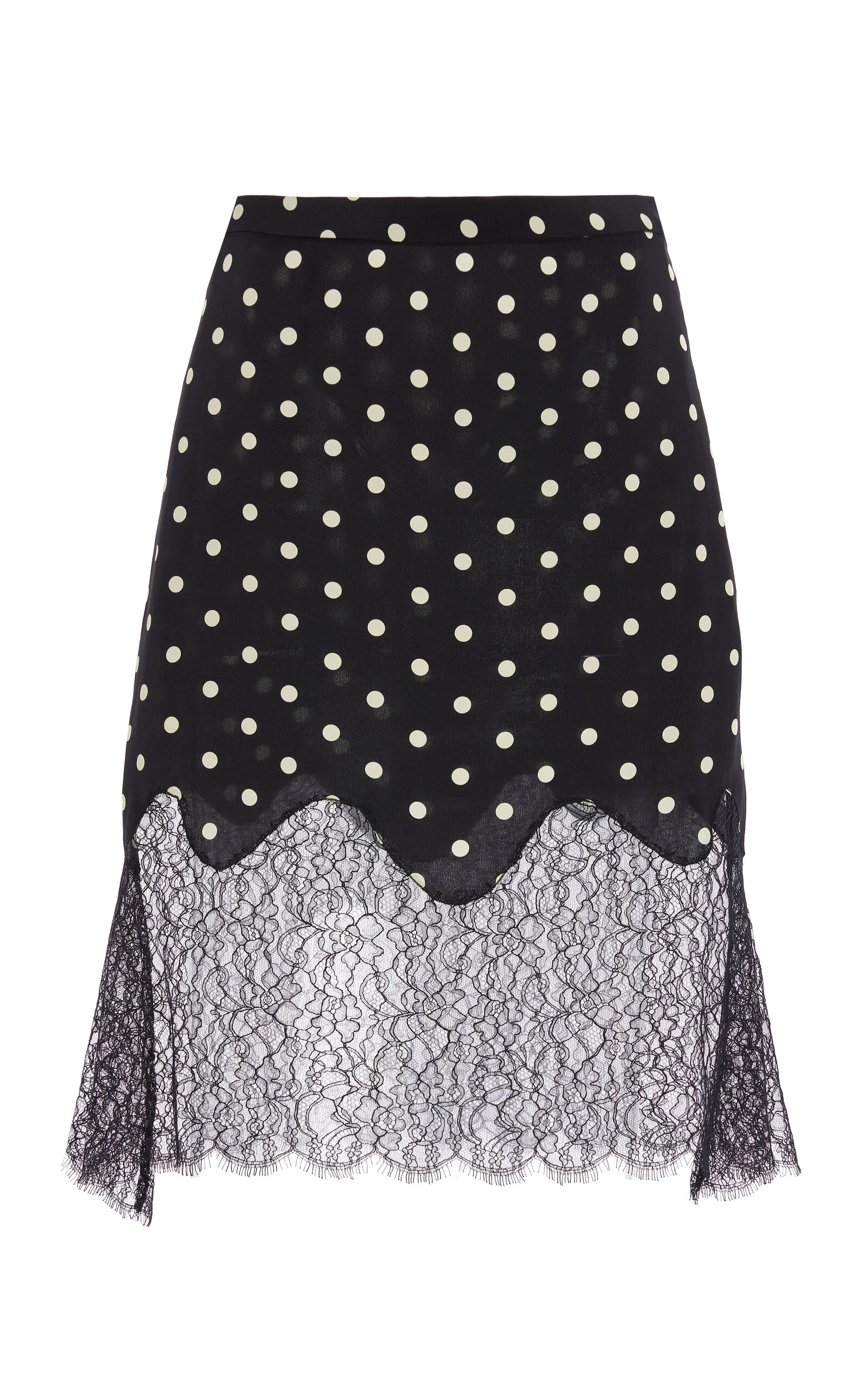 FRANÇOISE Exclusive Stevie Lace-Trimmed Silk Crepe Mini Skirt - Black