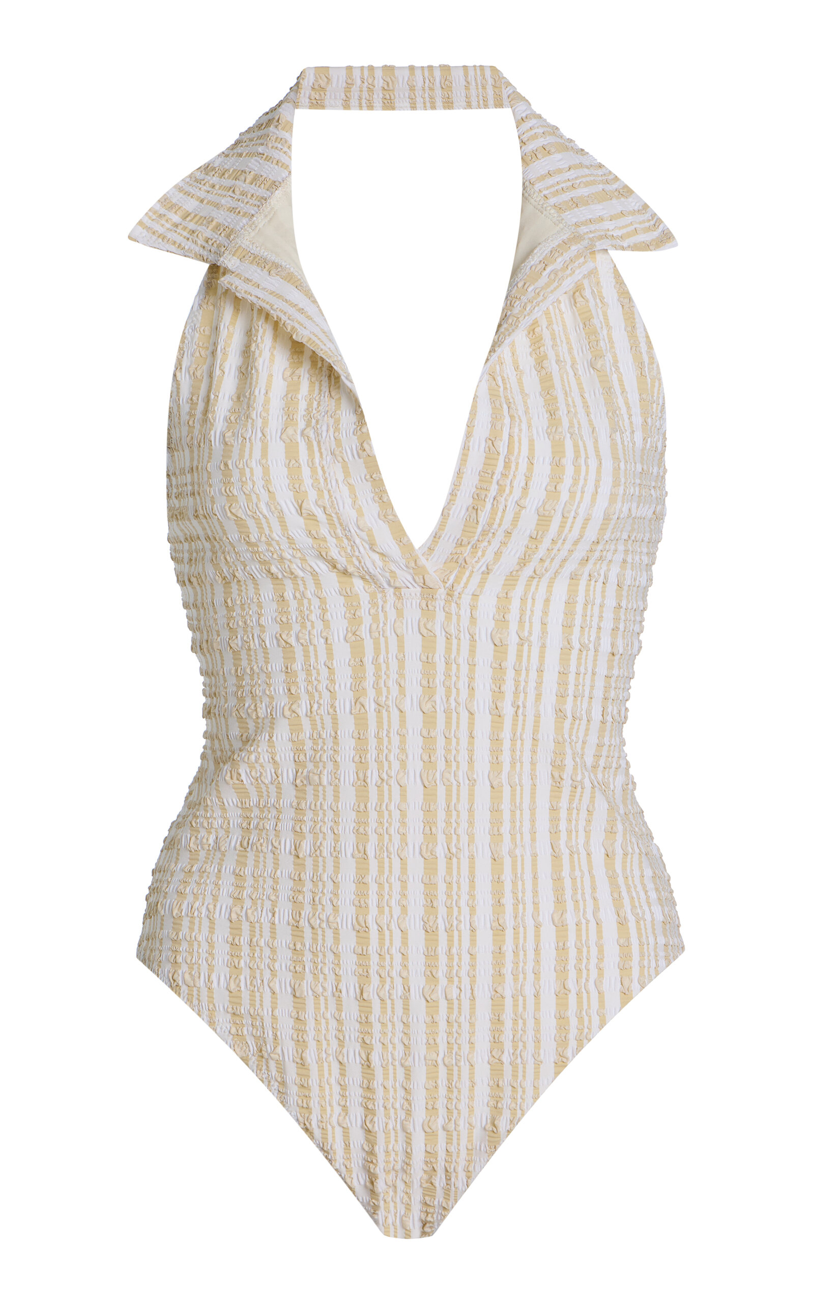 Lisa Marie Fernandez Polo Seersucker One-Piece Swimsuit