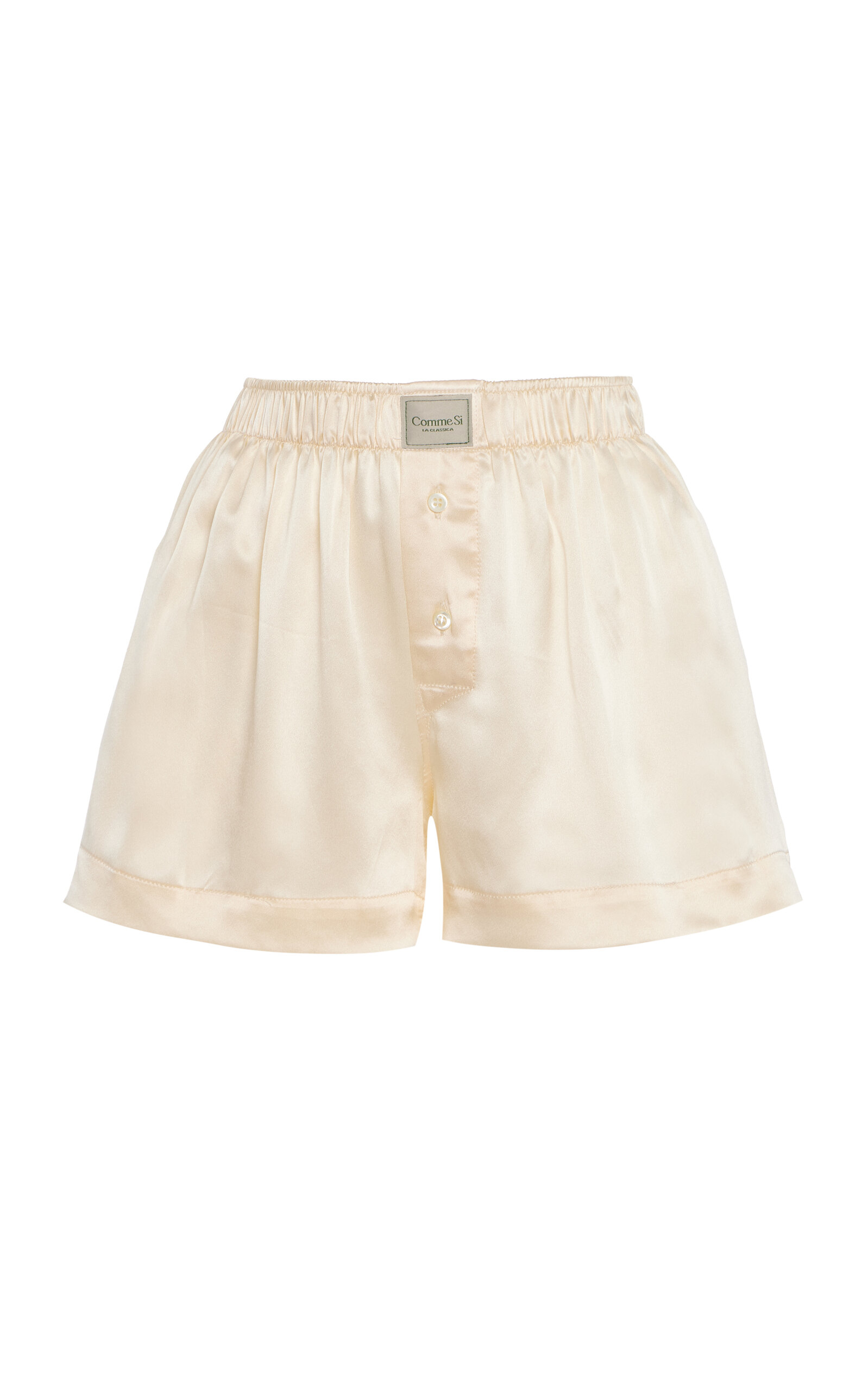Comme Si Classica Silk Charmeuse Boxer Shorts In Ivory