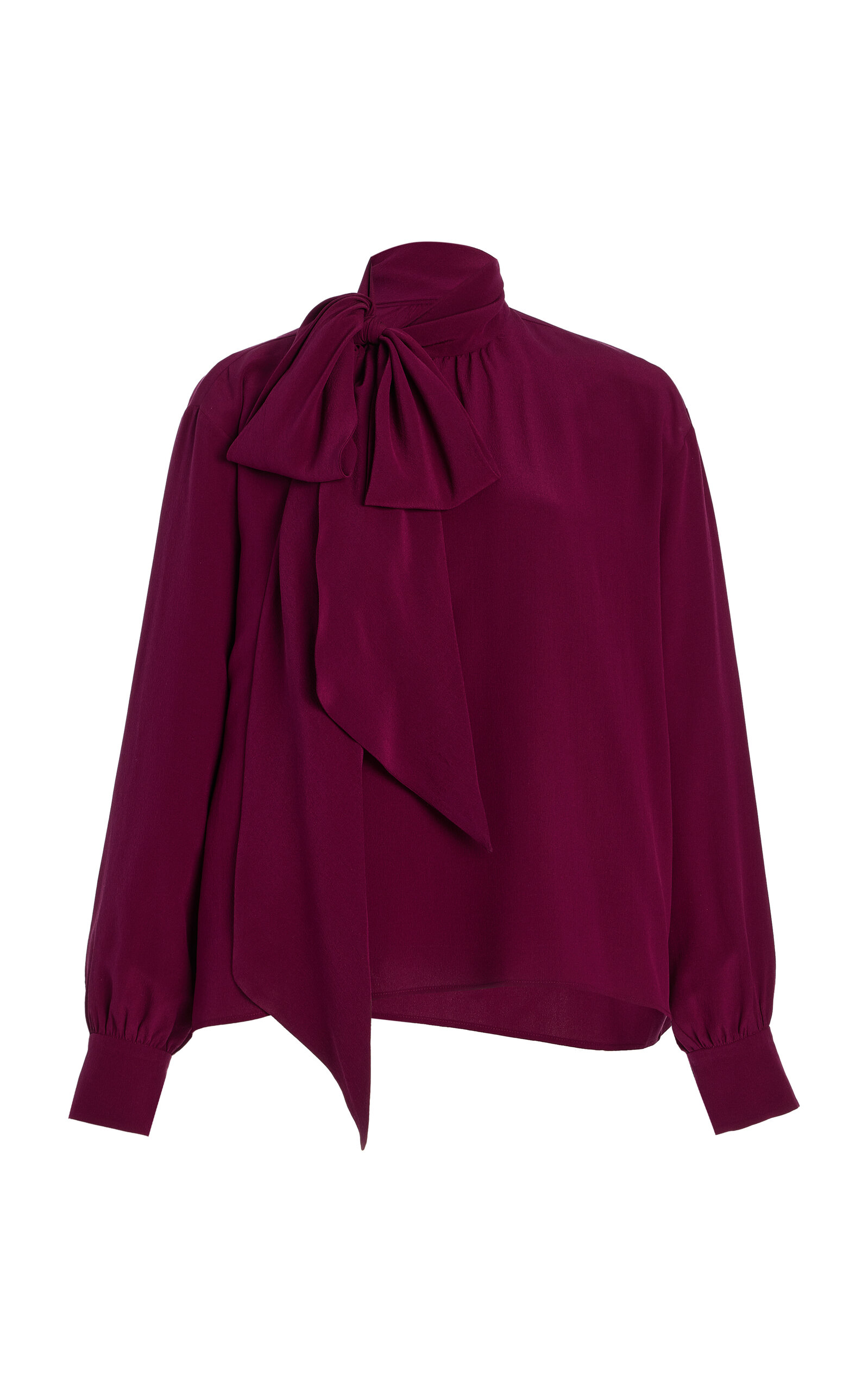 Prada Silk Tie-Neck Top