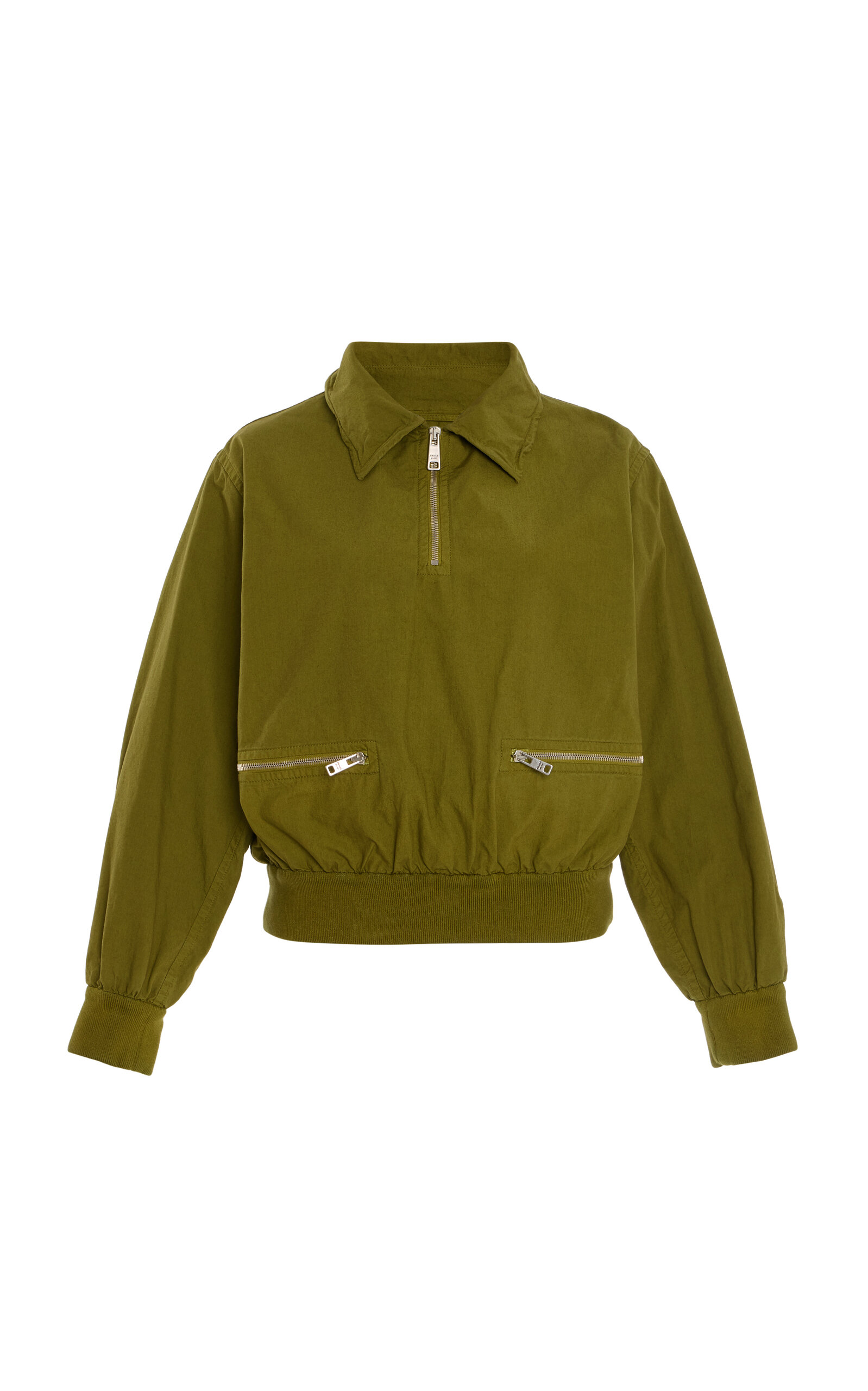 Prada Womens Green Logo-embellished Pull-on Cotton Jacket In Green