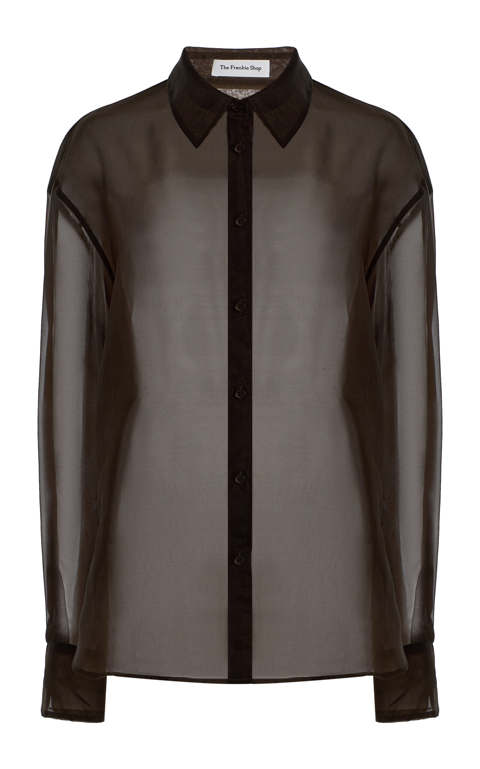 The Frankie Shop Peri Silk-Blend Chiffon Shirt - Brown - Women's Clothing