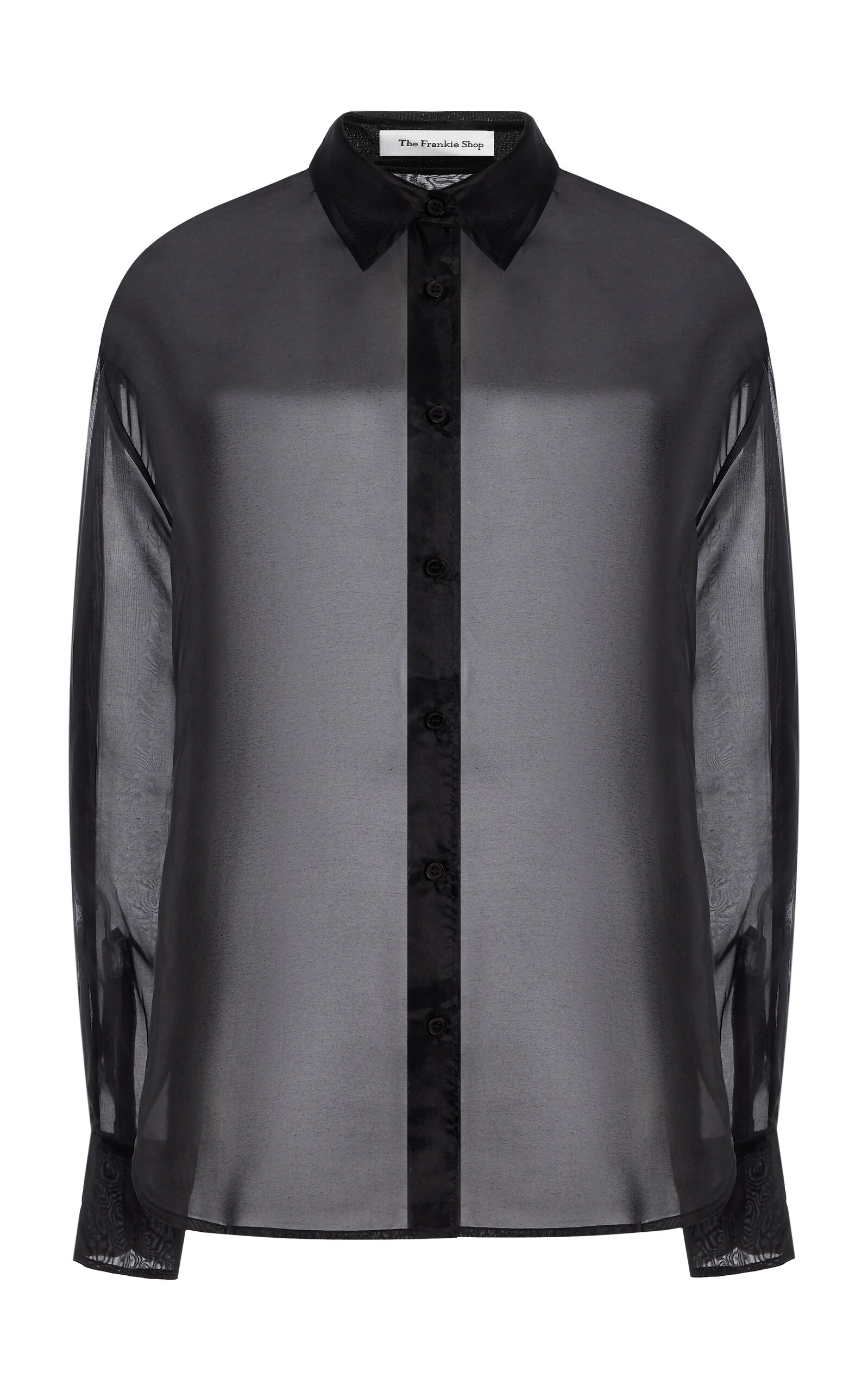 The Frankie Shop Peri Silk-Blend Chiffon Shirt - Black