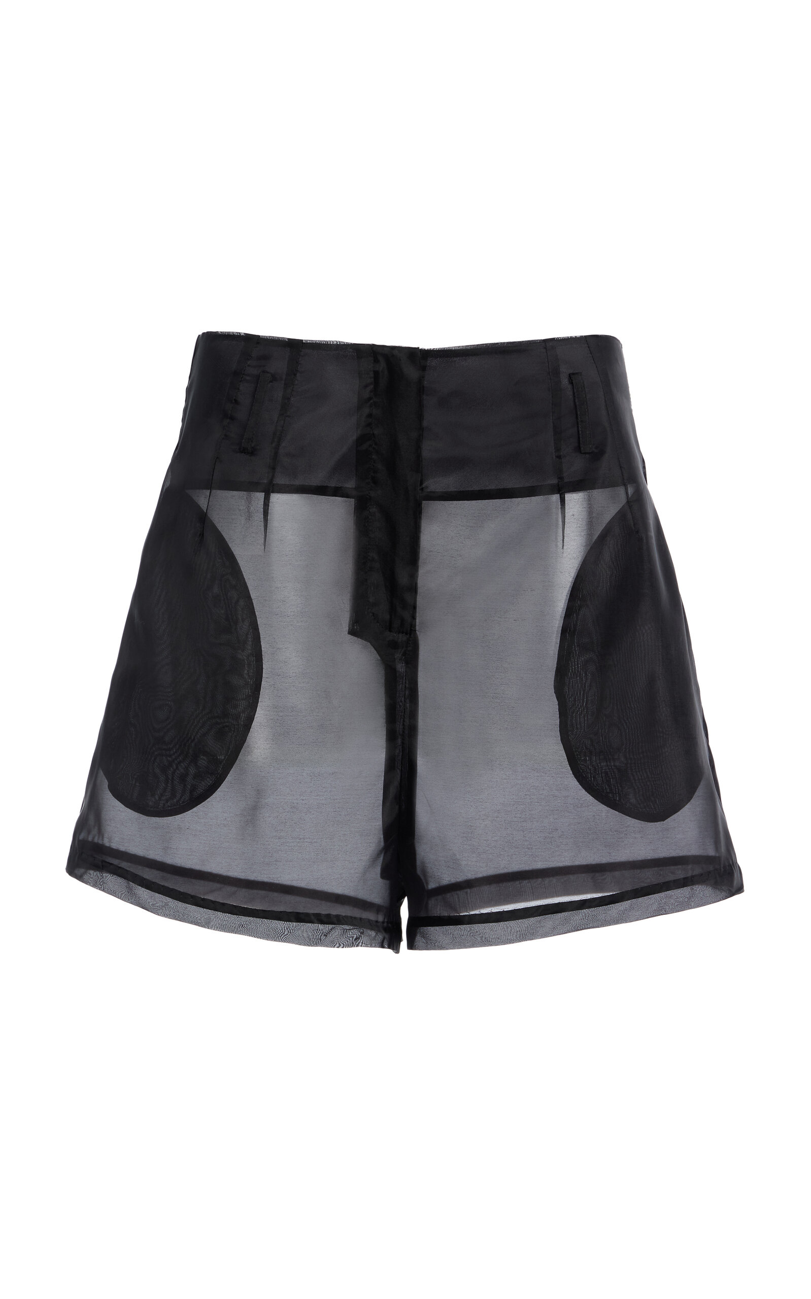 The Frankie Shop Lise Silk-Blend Chiffon Shorts - Black
