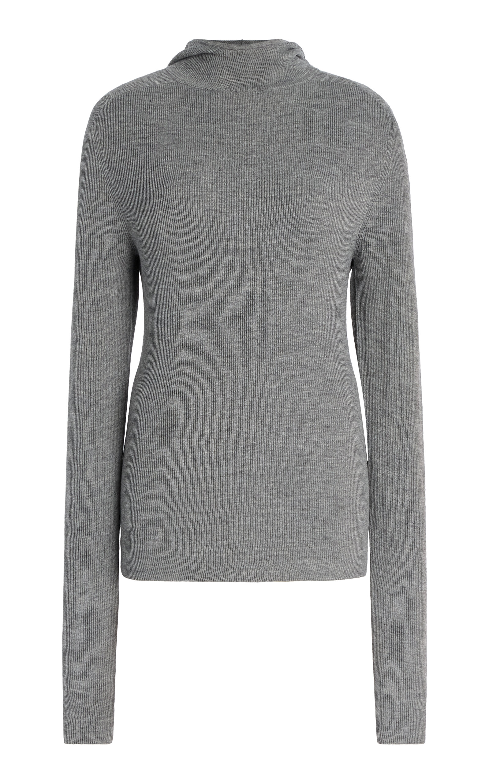 The Frankie Shop Danae Hooded Knit Top - Grey - XS