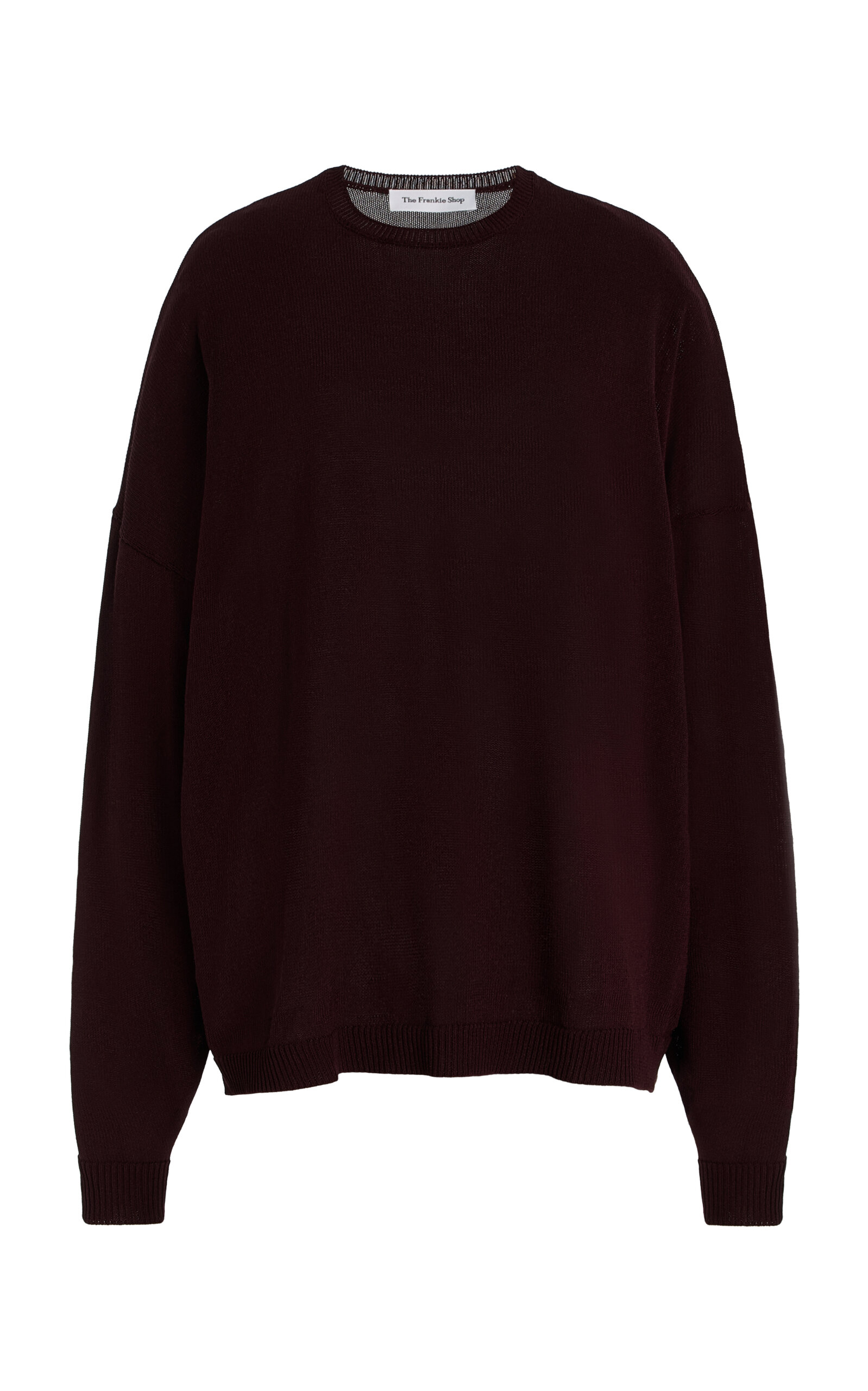 The Frankie Shop Basel Oversized Cotton-Blend Sweater - Burgundy
