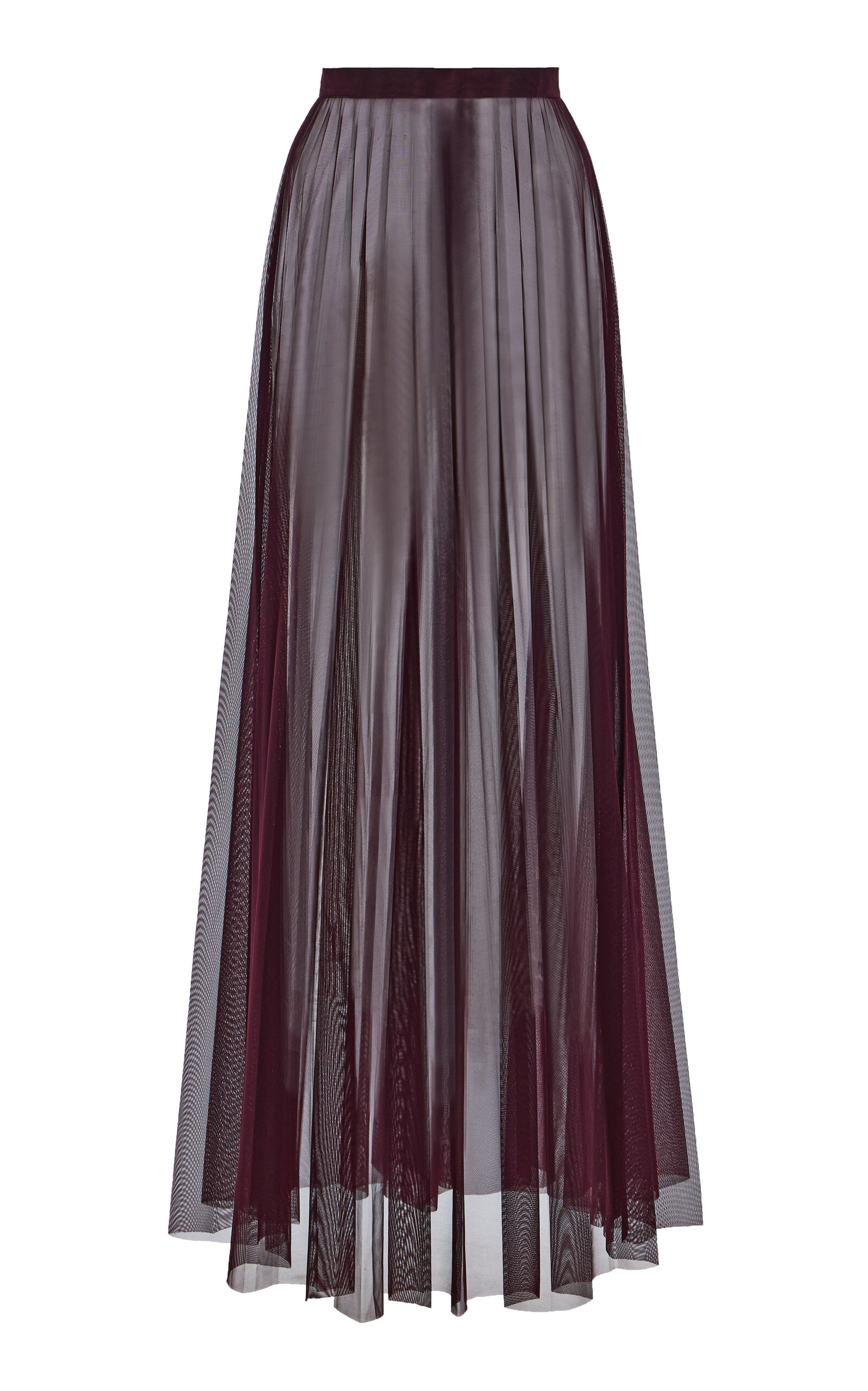 THE FRANKIE SHOP VALLEN PLEATED MESH MAXI SKIRT