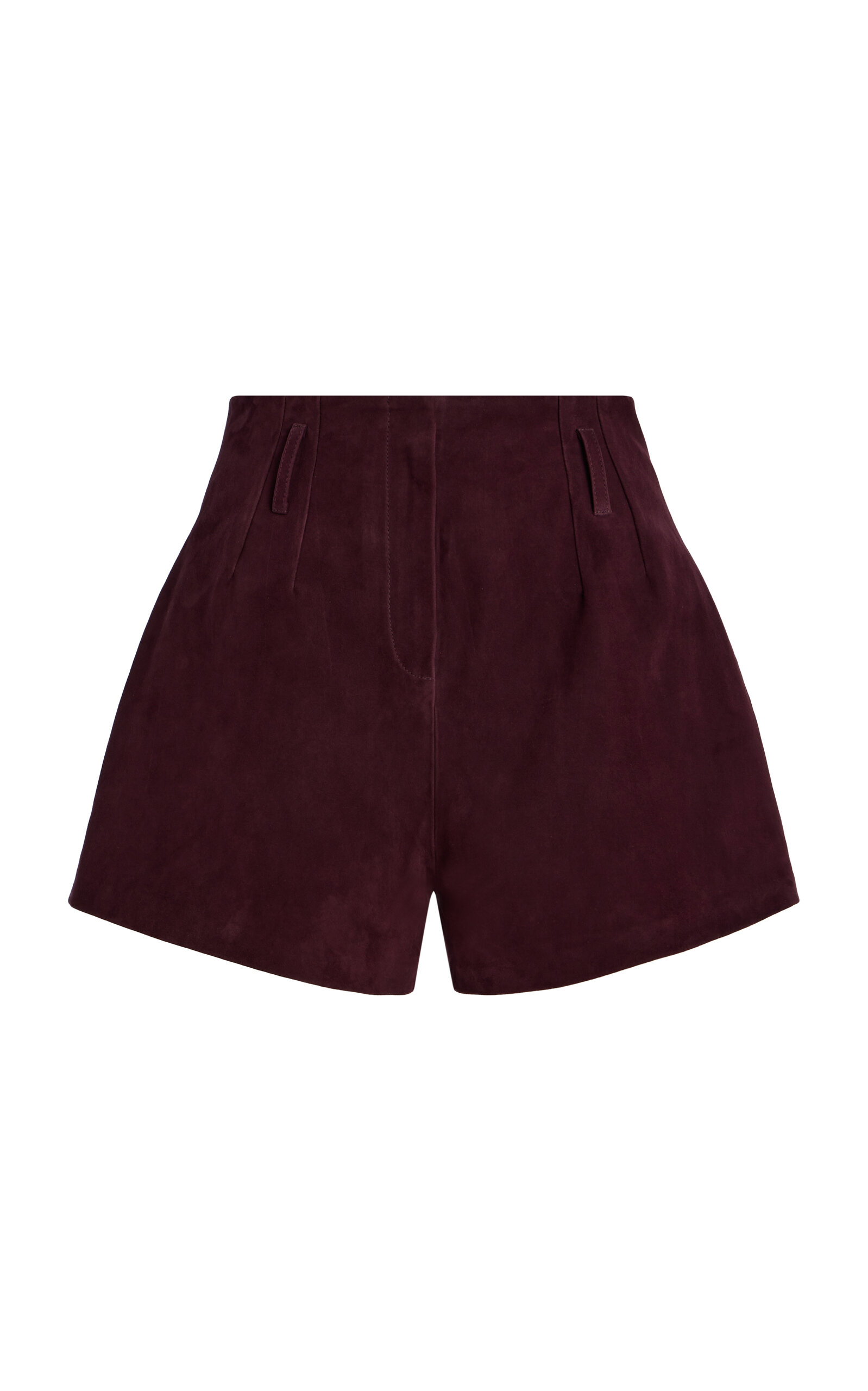 The Frankie Shop Lise Suede Shorts - Burgundy