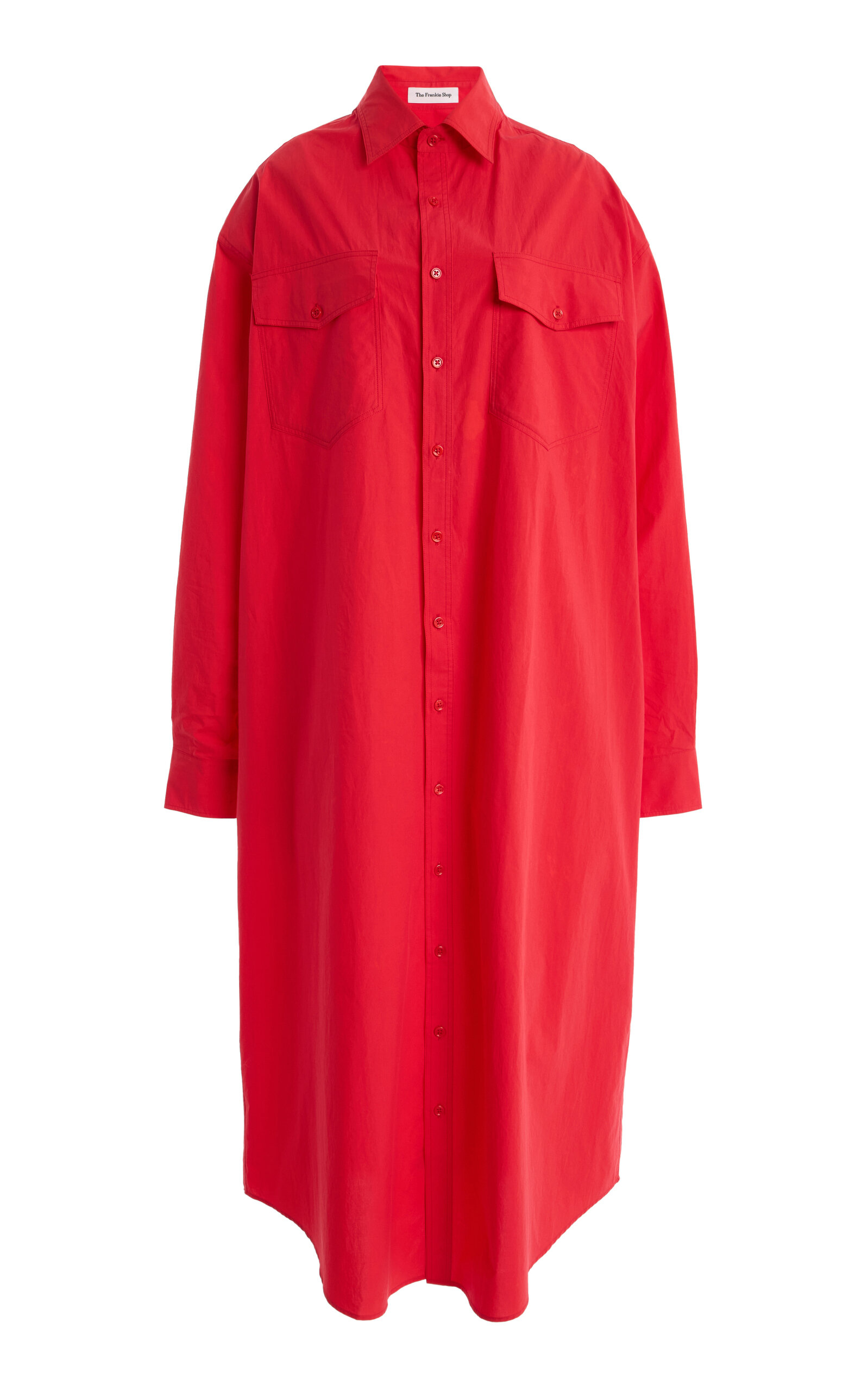 The Frankie Shop Carlen Cotton Maxi Shirt Dress