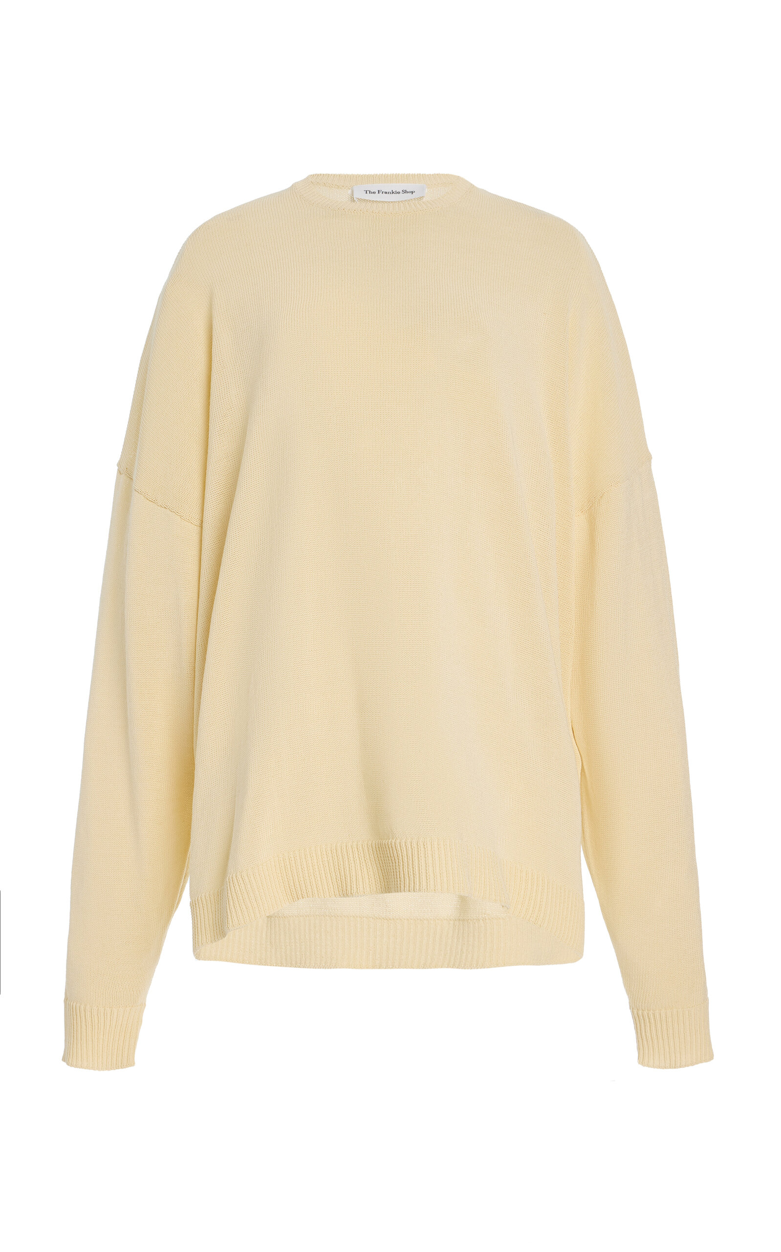 The Frankie Shop Basel Cotton-blend Sweater In Yellow