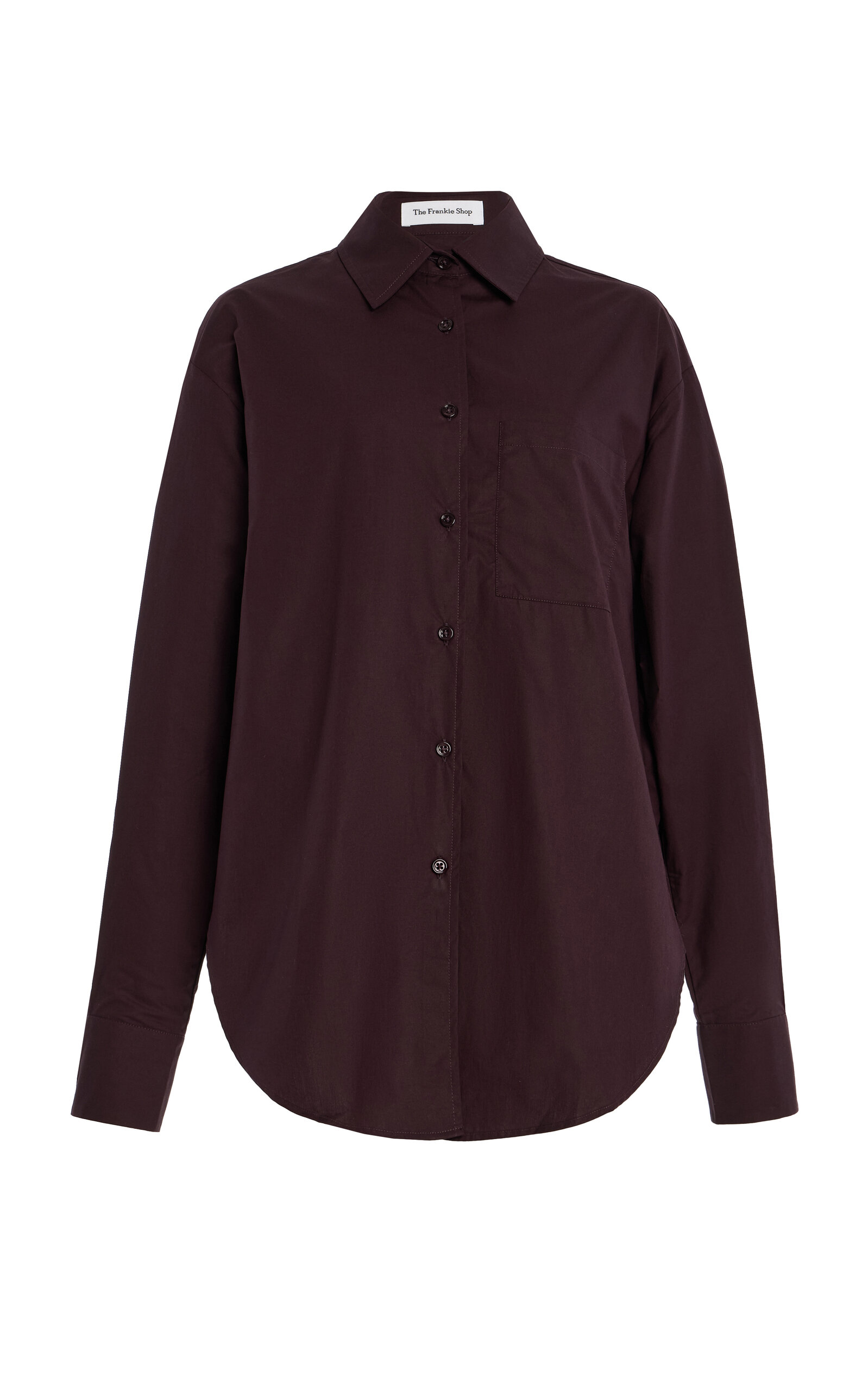 The Frankie Shop Lui Cotton Shirt In Burgundy