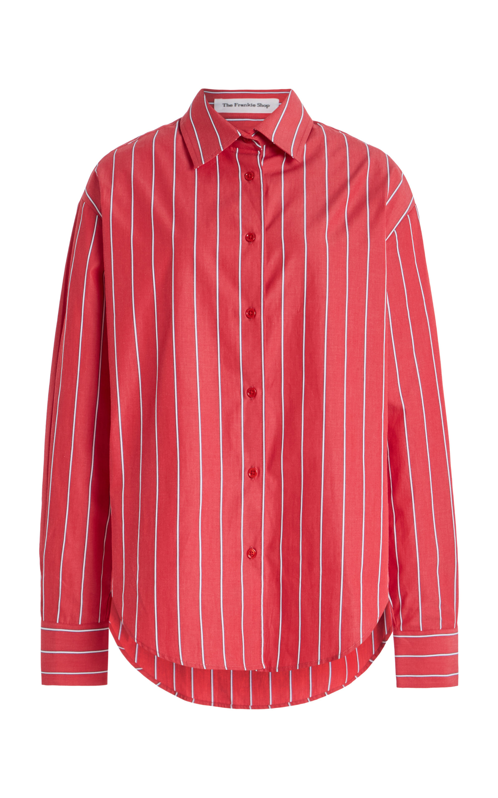The Frankie Shop Lui Striped Cotton Shirt - Red - XS