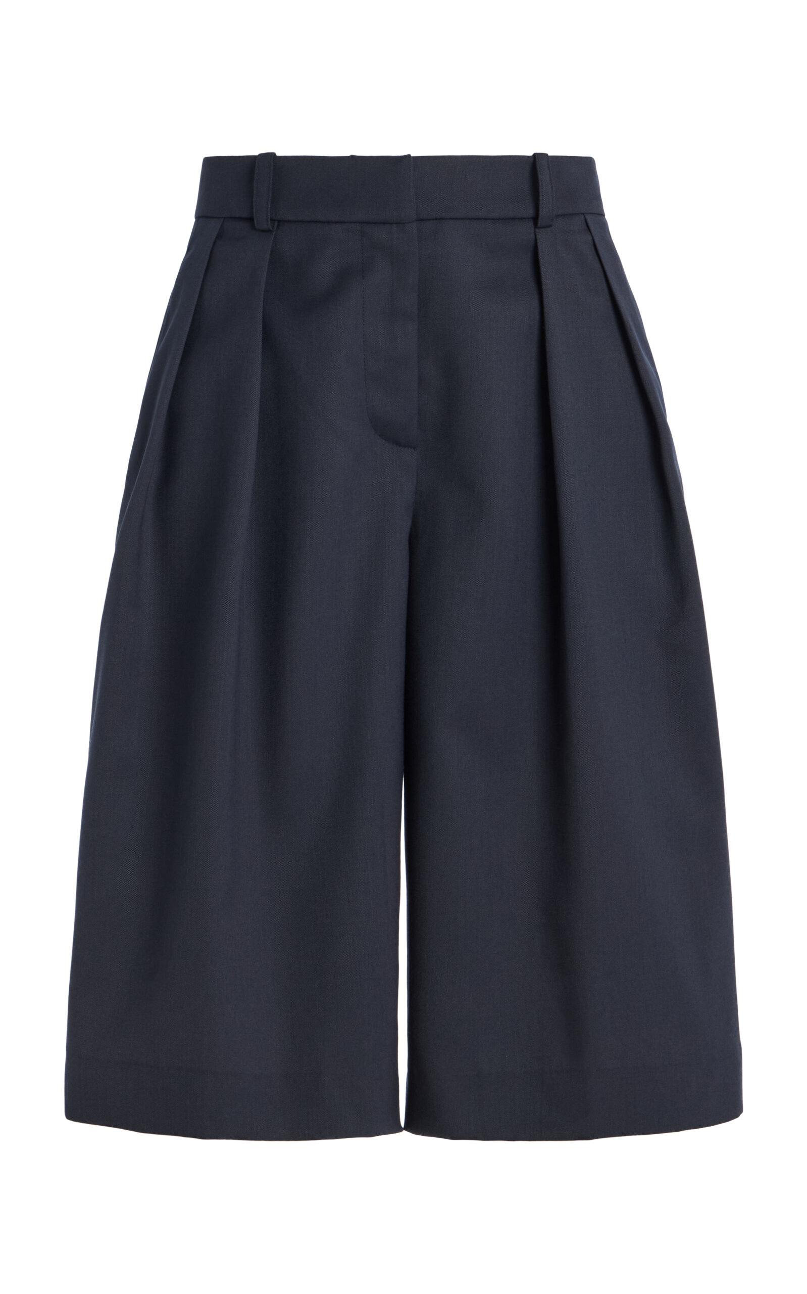 The Frankie Shop Bilbao Pleated Linen-Blend Bermuda Shorts - Black